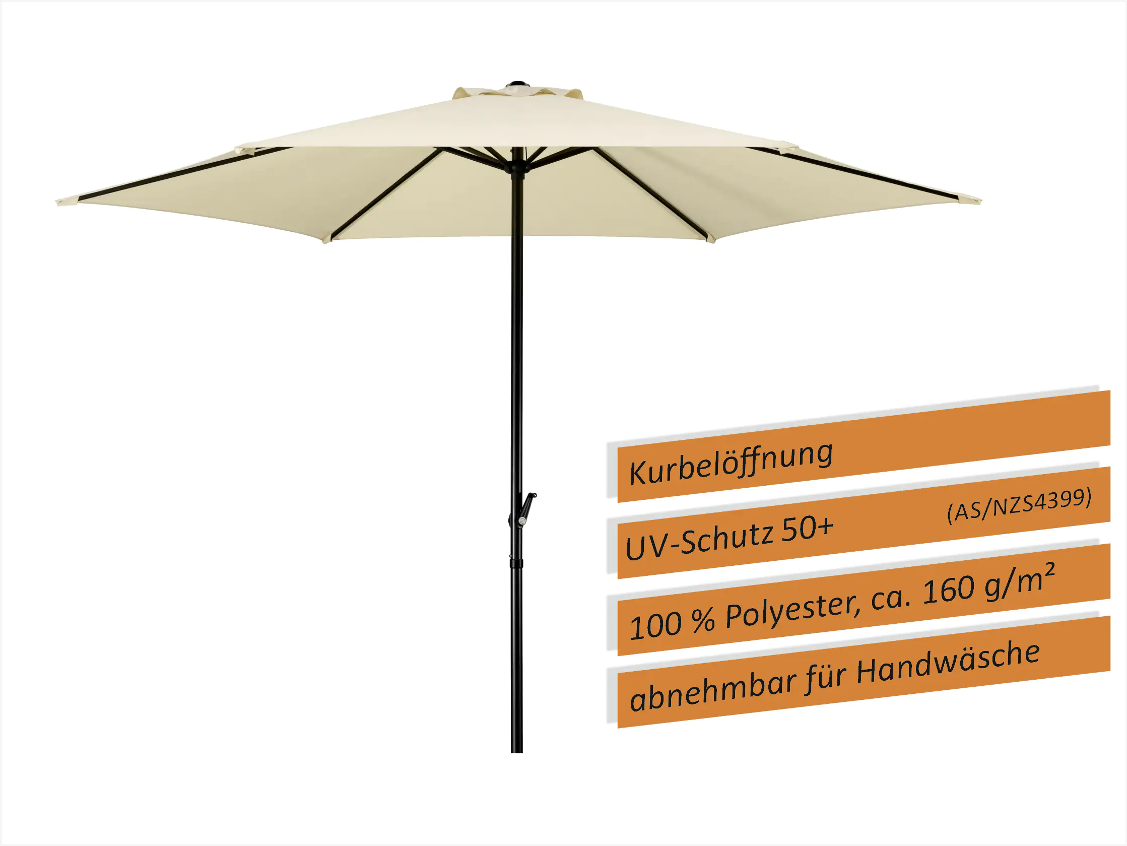 Schneider Sonnenschirm Bergamo natur Ø 300 cm Schneider Sonnenschirm Bergamo natur Ø 300 cm