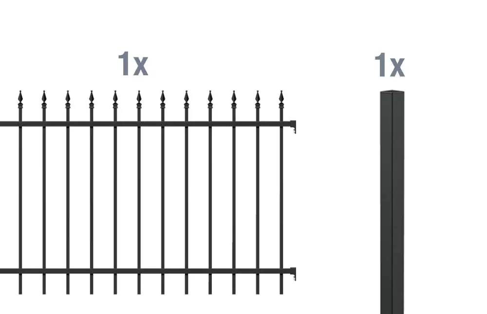 Alberts Komplettset Zaun Chaussee 2 m 120 cm matt schwarz zE Alberts Komplettset Zaun Chaussee 2 m 120 cm matt schwarz zE