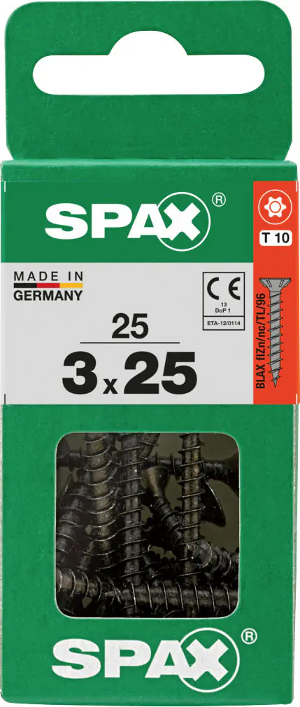 Spax Universalschrauben 3 x 25 mm T10 Vollgewinde - 25 Stk. 