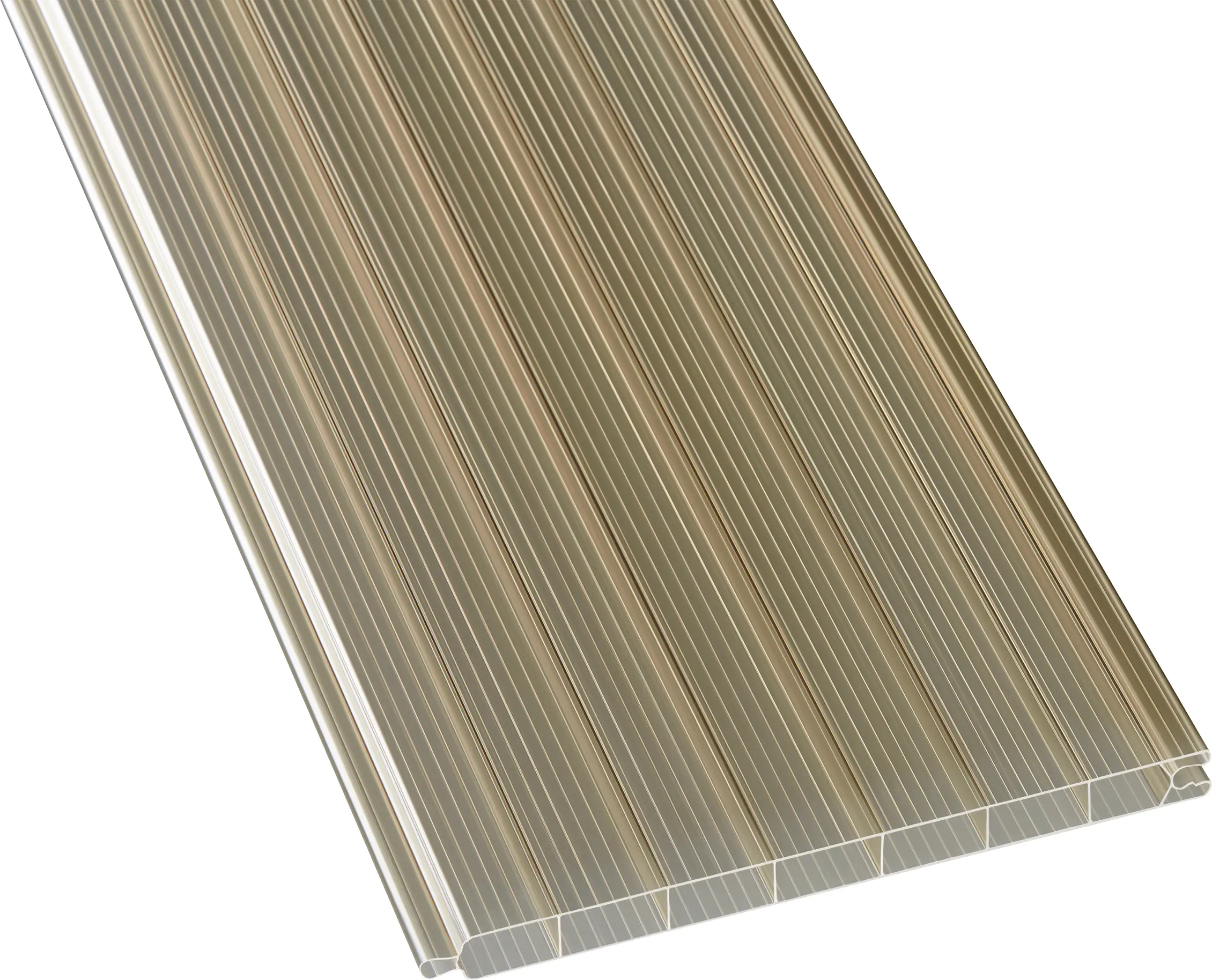 Gutta PVC-Hohlkammerpaneel 200 x 20 cm 16 mm bronze