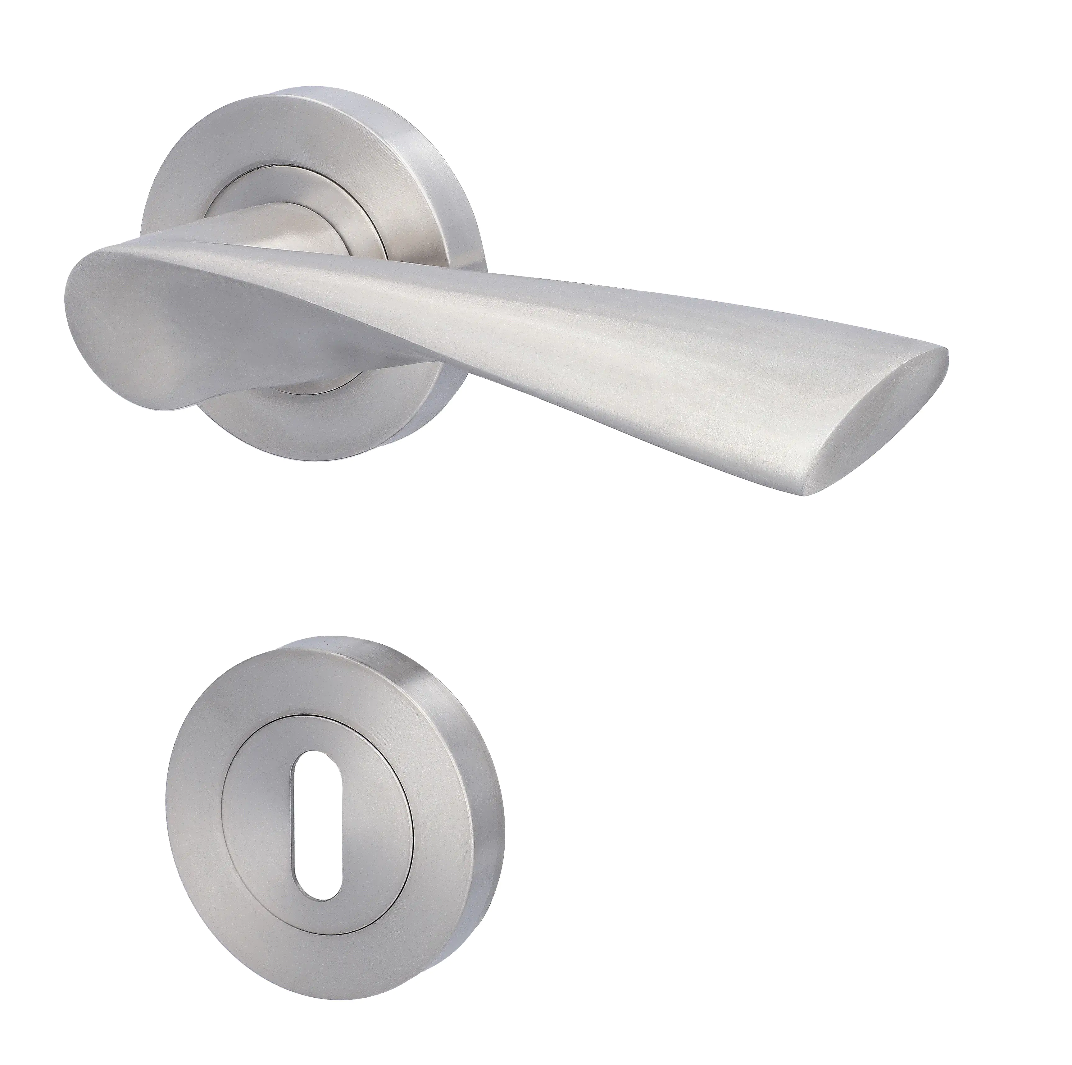 Alpertec BB-Rosettengarnitur Palma Edelstahl silber rund