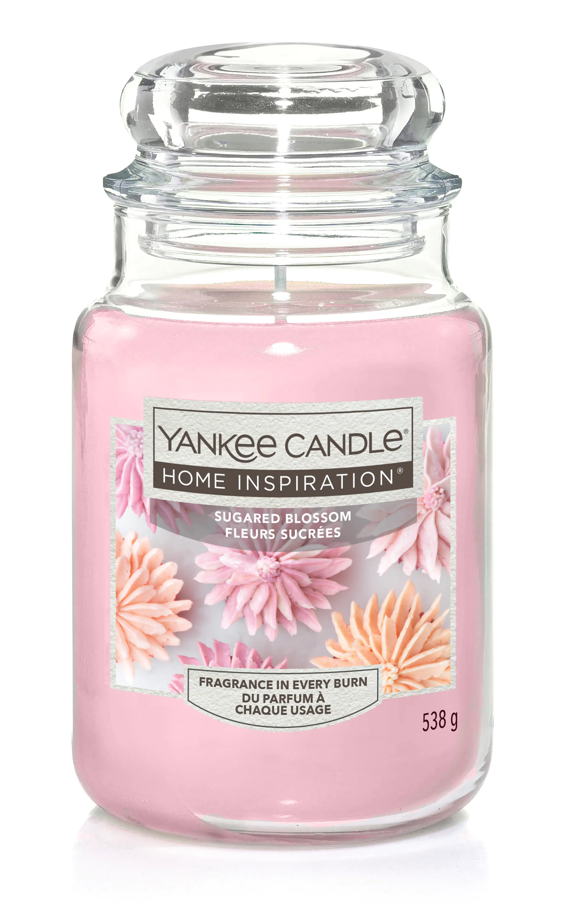 Yankee Candle Duftkerze Großes Glas Sugared Blossom 538 g, rosa