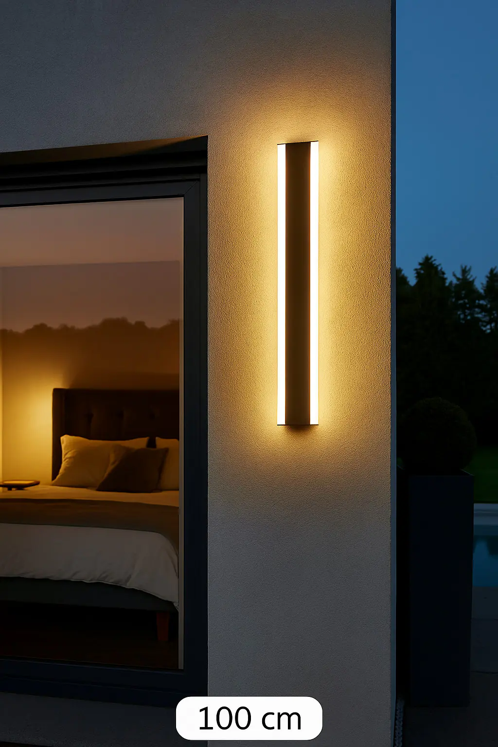 LED Außen-Wandleuchte Kyoto III 100 cm schwarz 11 W dimmbar