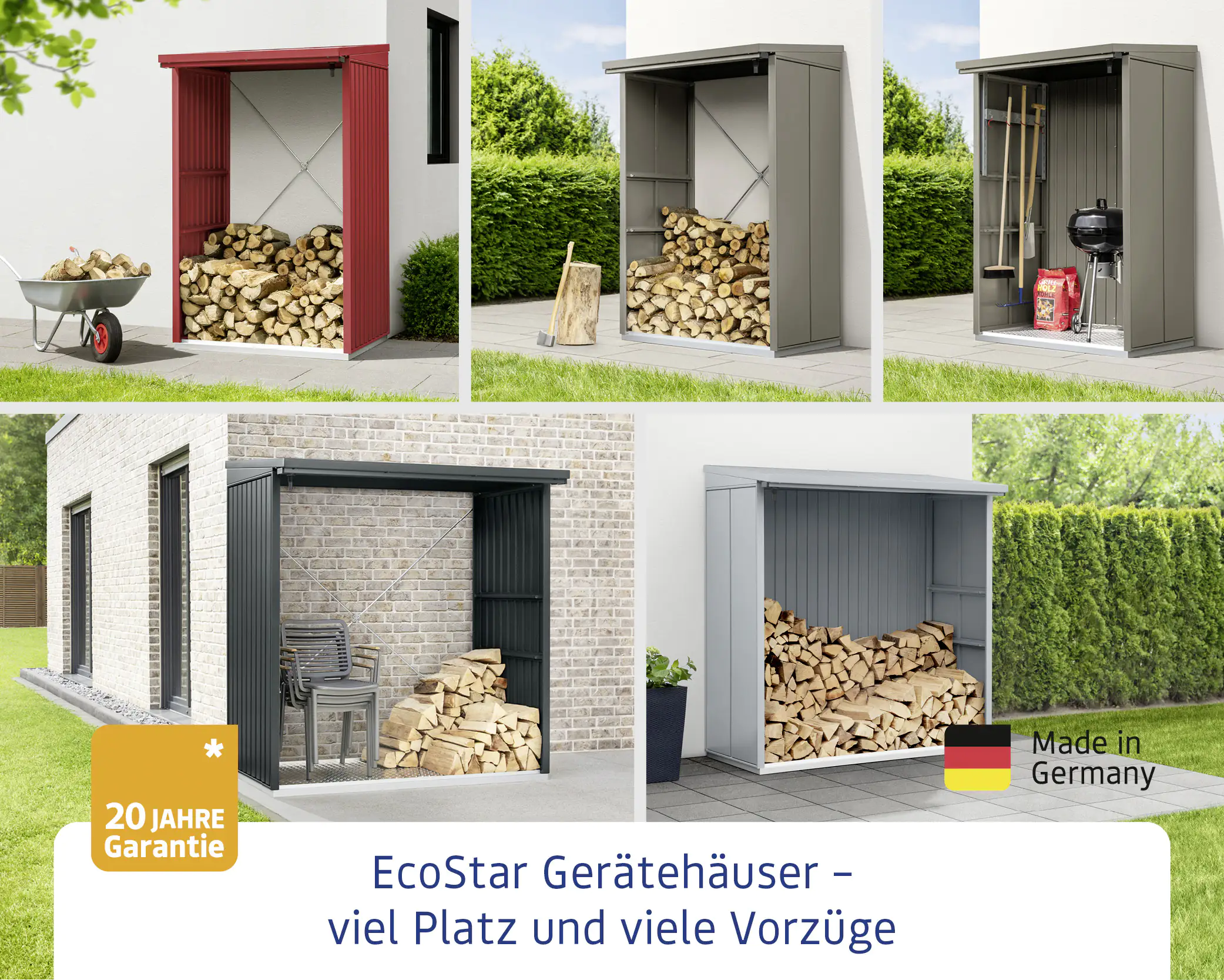 4005954946158_3106591 EcoStar Unterkonstruktion für Riffelblech Typ 2 für Kaminholzregal