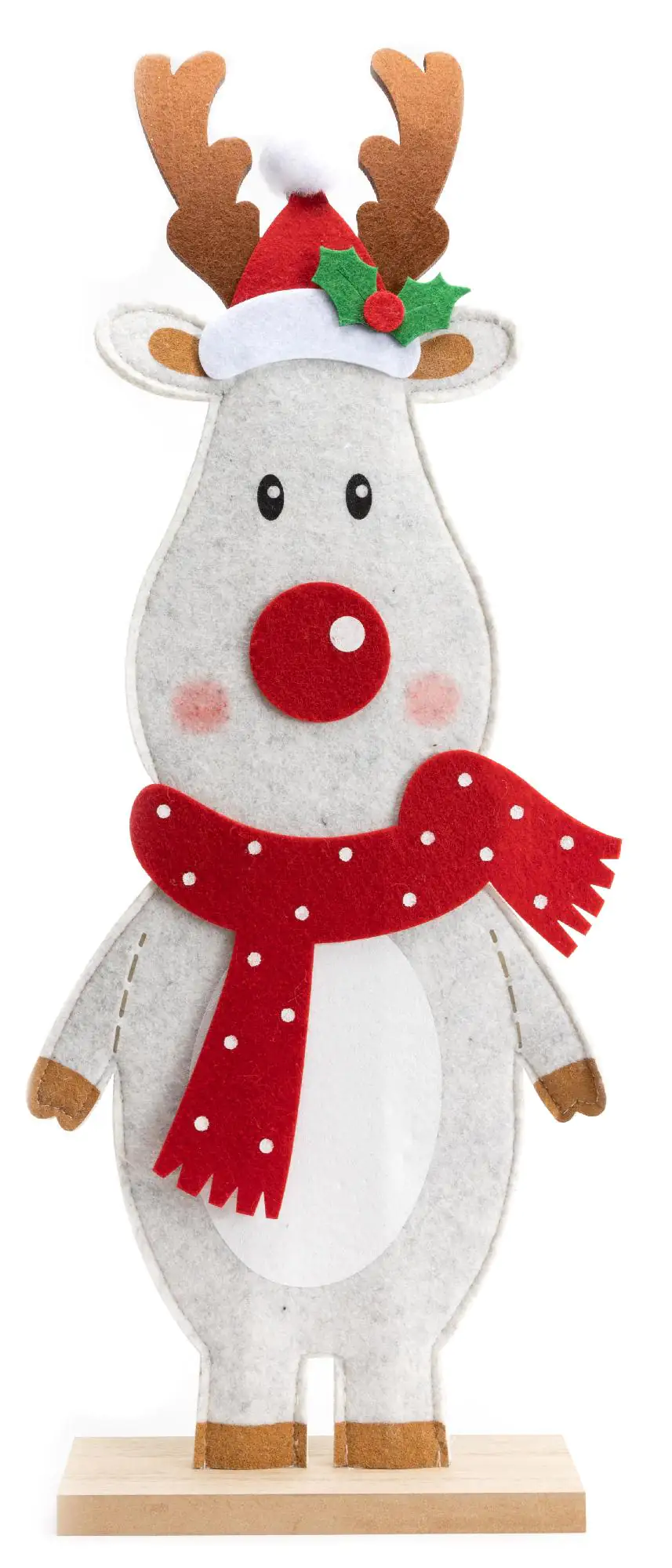 TrendLine Weihnachtsaufsteller Rentier 60 x 23 cm weiß-rot