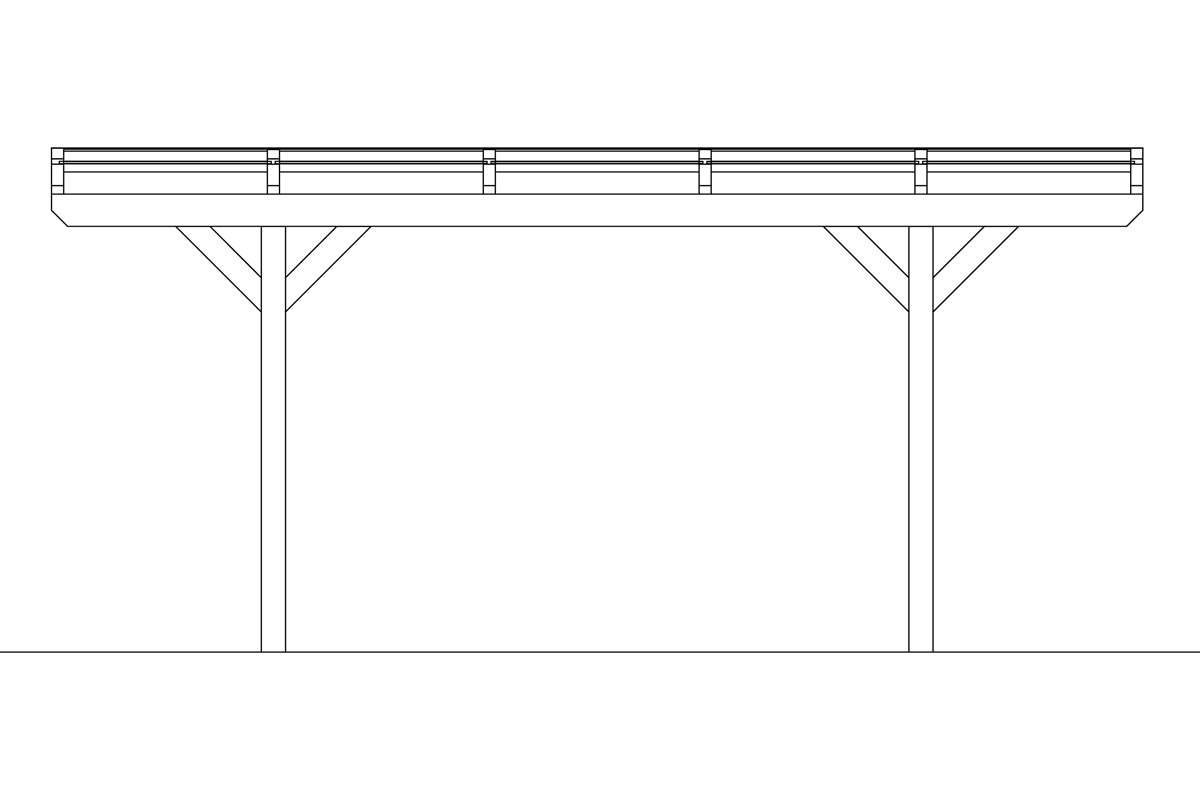 SKAN HOLZ Carport Odenwald 428 x 541 cm, lasiert in Schiefergrau