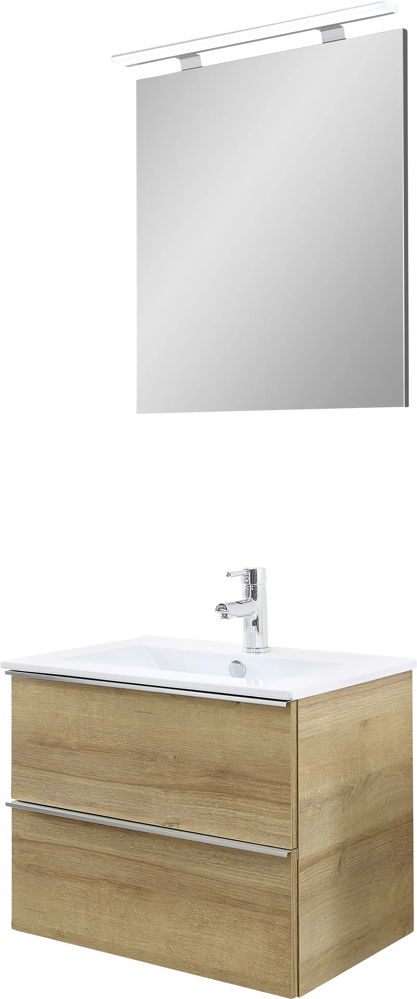 Primaster Bad-Set Düsseldorf riviera 61 cm LED-Leuchten, Keramikwaschtisch