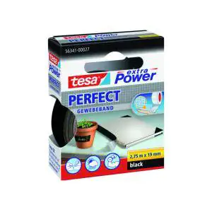 tesa extra Power Gewebeband Perfect 2,75 m x 19 mm, schwarz tesa extra Power Gewebeband Perfect 2,75 m x 19 mm, schwarz