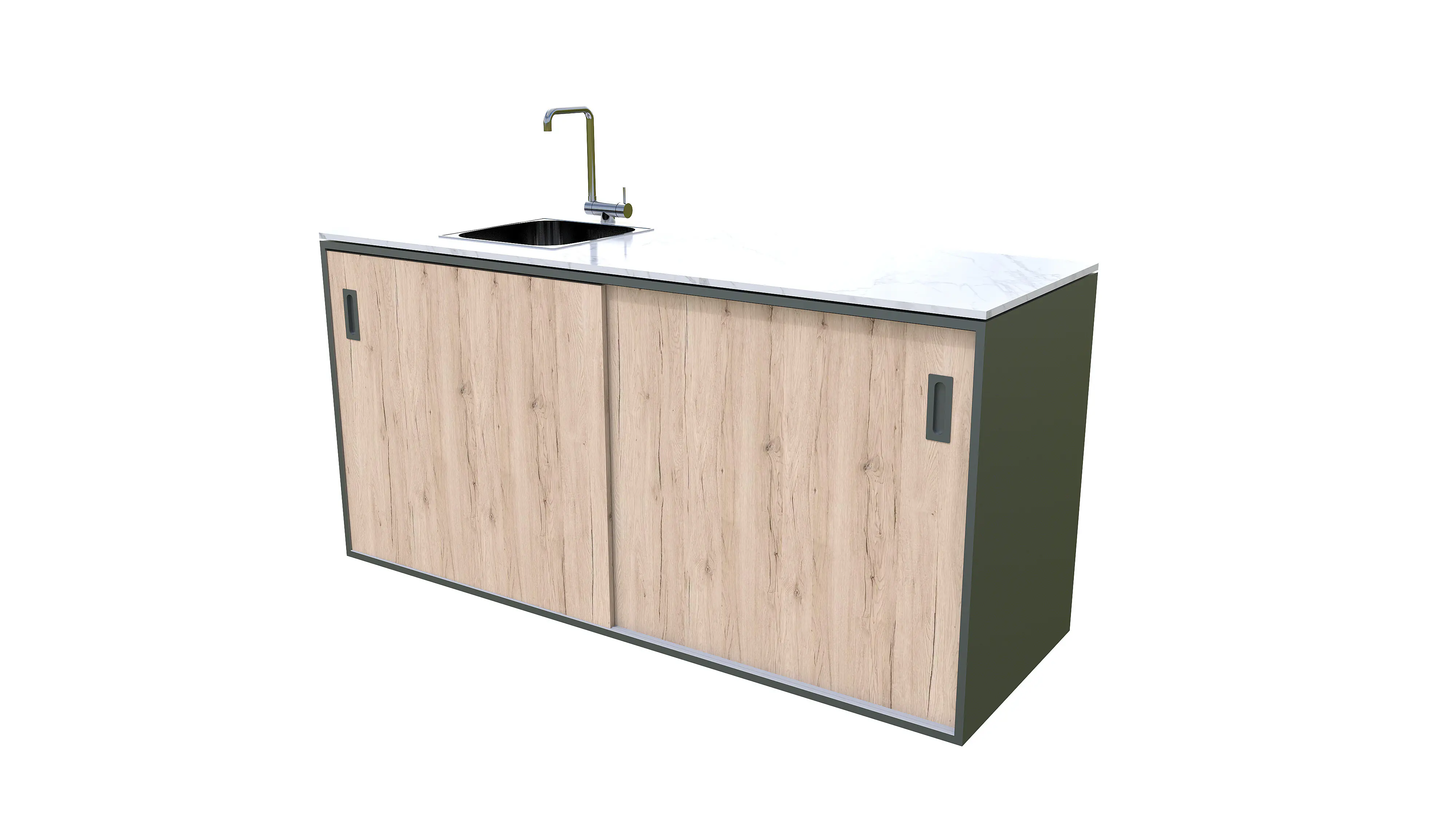 Bellano Living Element für Outdoorküchen mit Spüle links und 2 Türen eiche Bellano Living Element für Outdoorküchen mit Spüle links und 2 Türen eiche