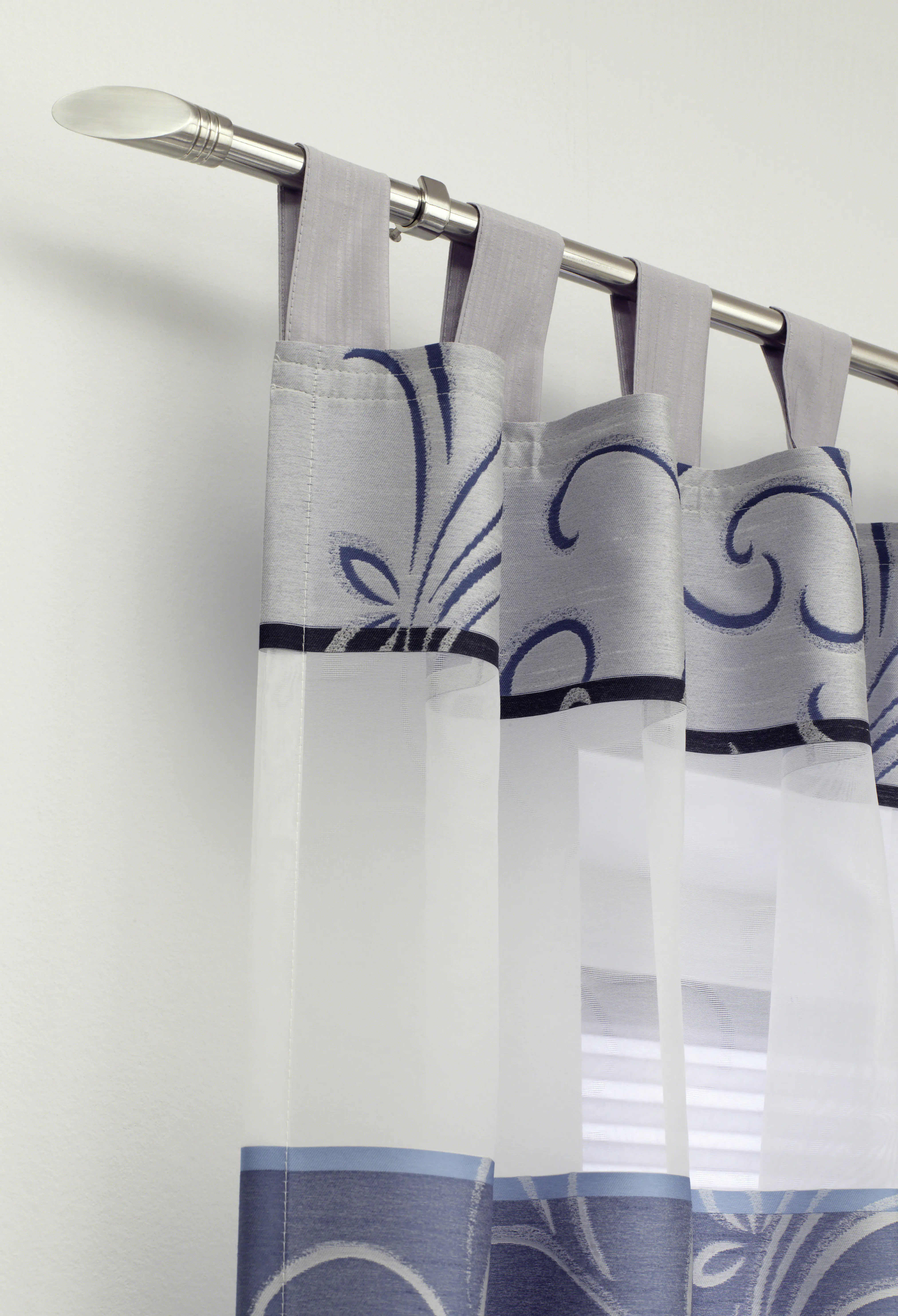 Gardinia Stilgarnitur Ellipse Ø 16/19 mm, edelstahl-optik, 120 - 210 cm