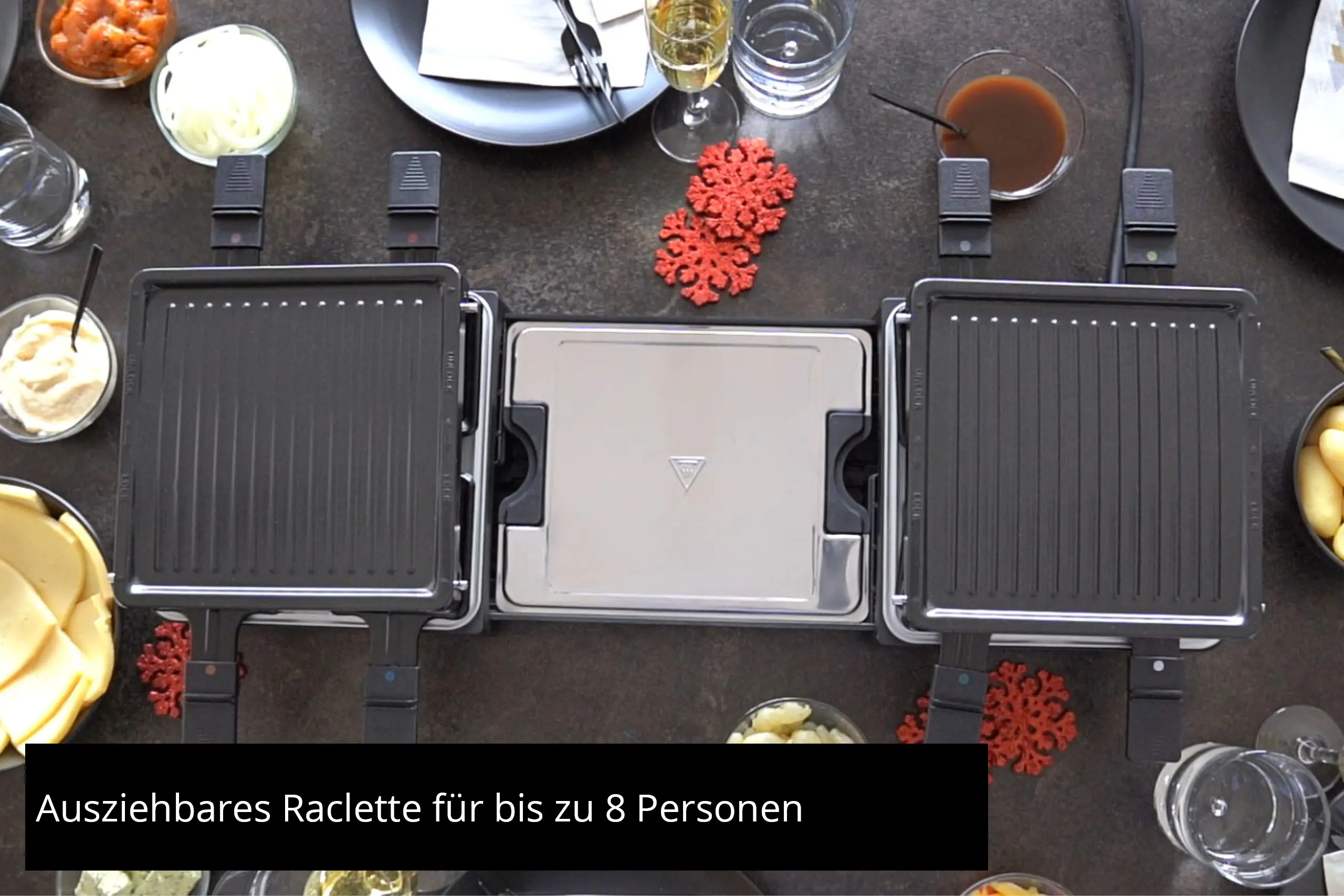 Unold Raclette Extendable für 8 Personen schwarz 1.300 Watt