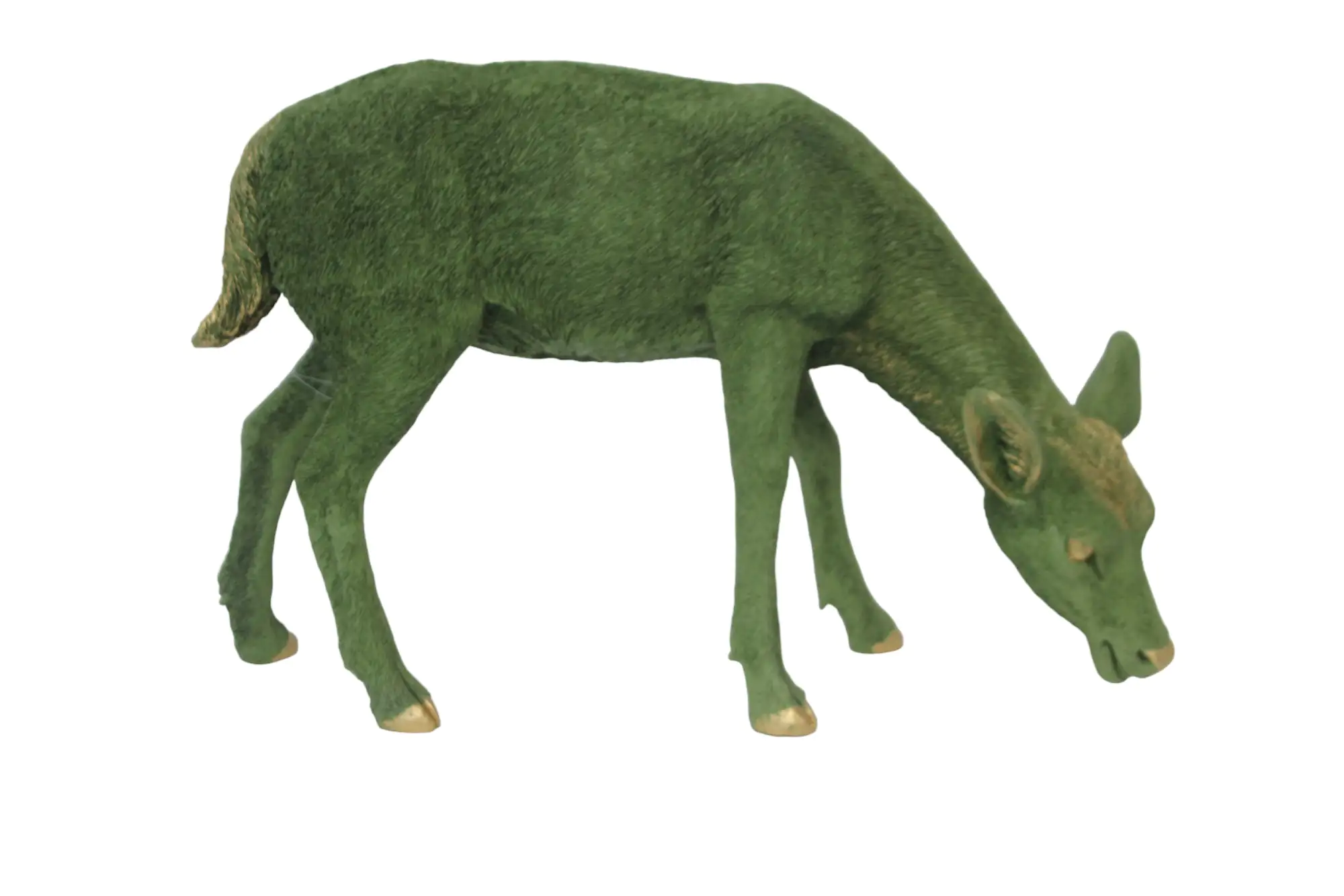 Figur Reh fressend Polyresin 45 x 17 x 68 cm grün