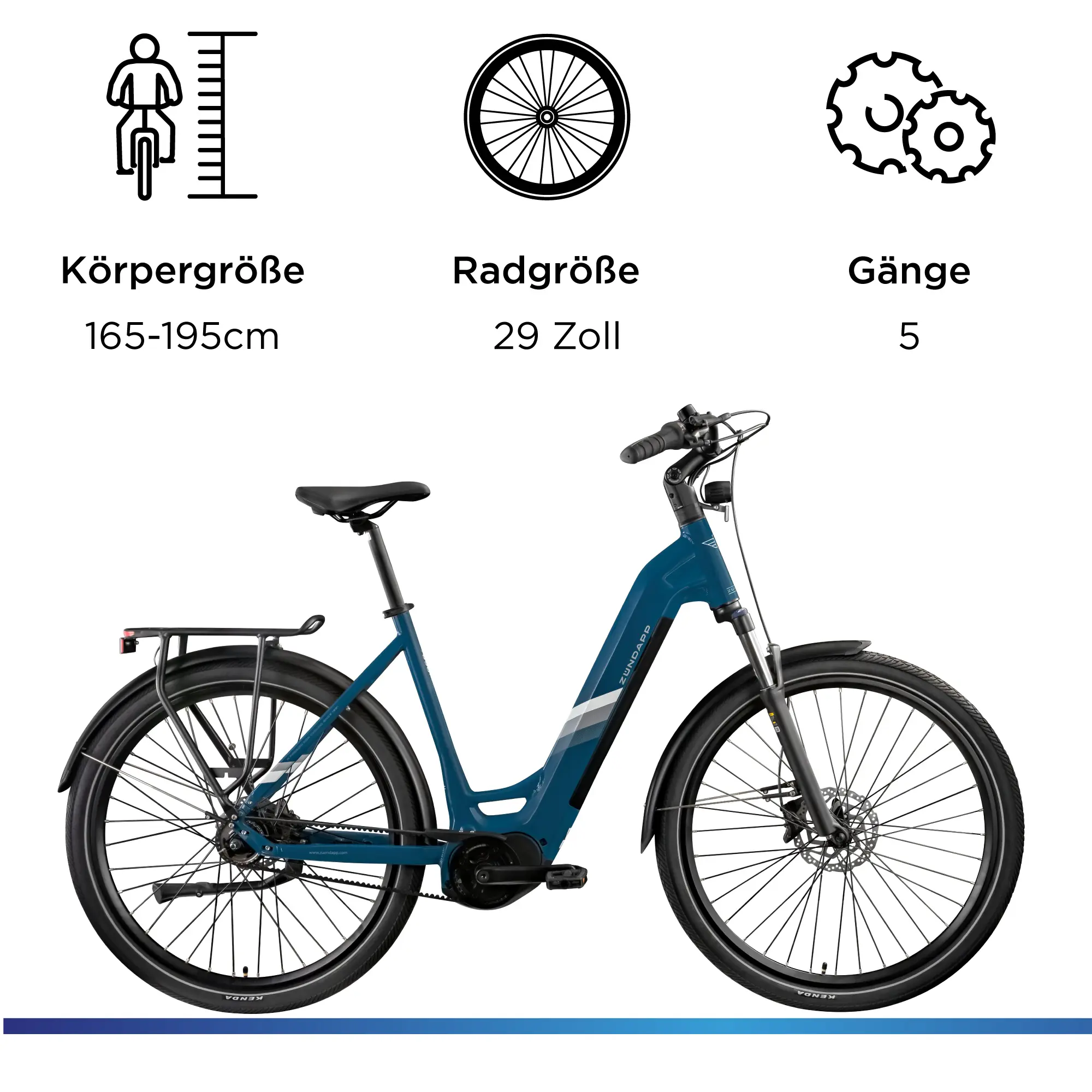 Zündapp E-Bike Trekking X850 Pro 27,5 Zoll 5-Gang 550 Wh blau
