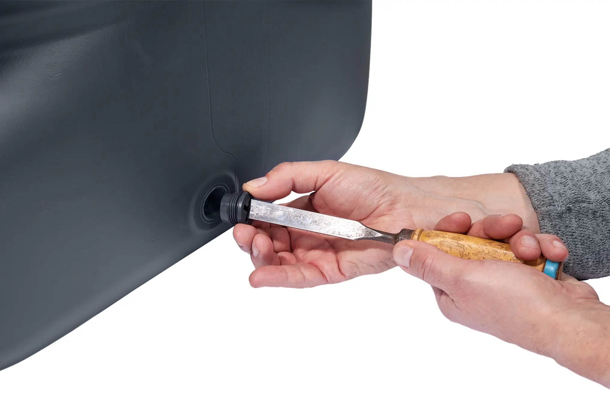 4rain Regenwasser-Wandtank Slim Wood Decor graphite grey 350 Liter