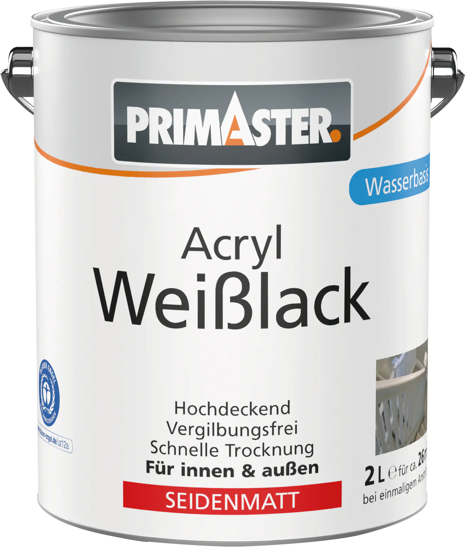 Primaster Acryl Weißlack seidenmatt 2 L Primaster Acryl Weißlack seidenmatt 2 L