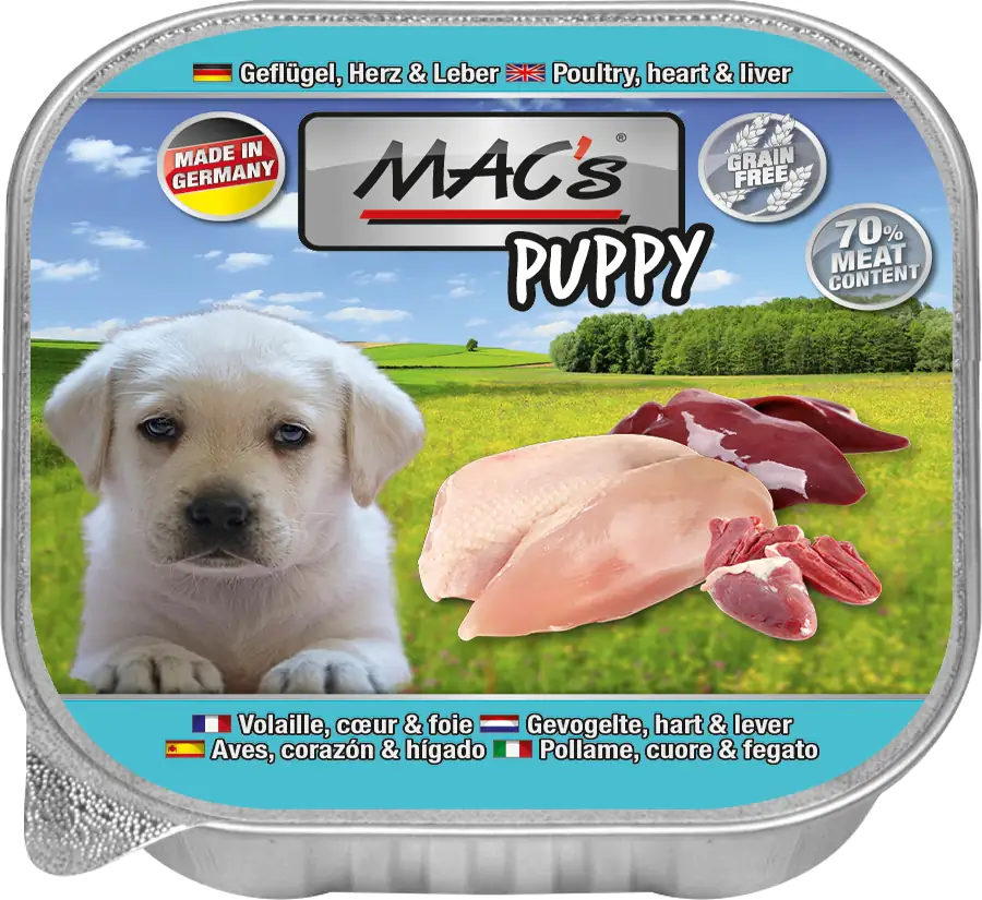 4027245004095 Macs Dog Puppy Hundenassfutter Junior getreidefrei 150 g Geflügel & Rind