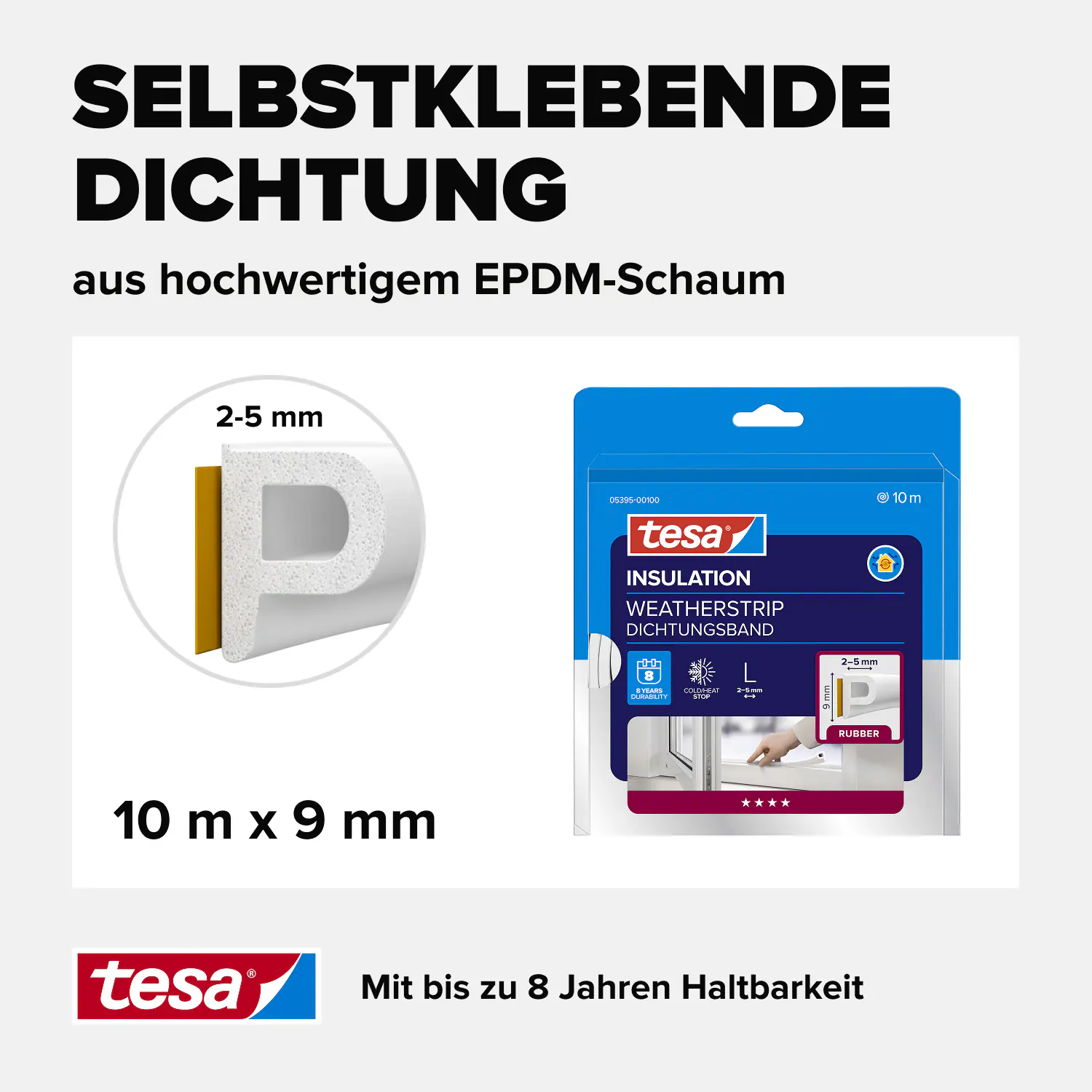 tesa Insulation P-Profil Classic 10 m, weiß