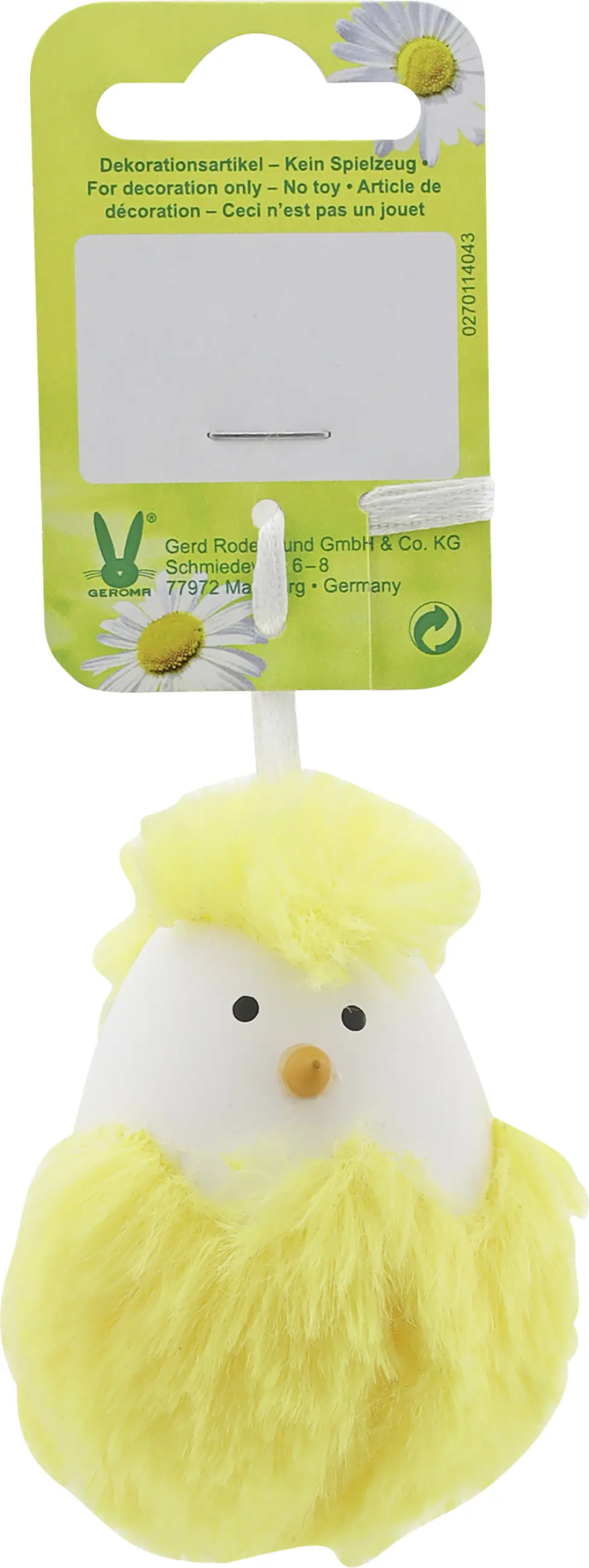 Osterdeko Anhänger Küken im Ei Plüsch 7 x 5,5 cm gelb 