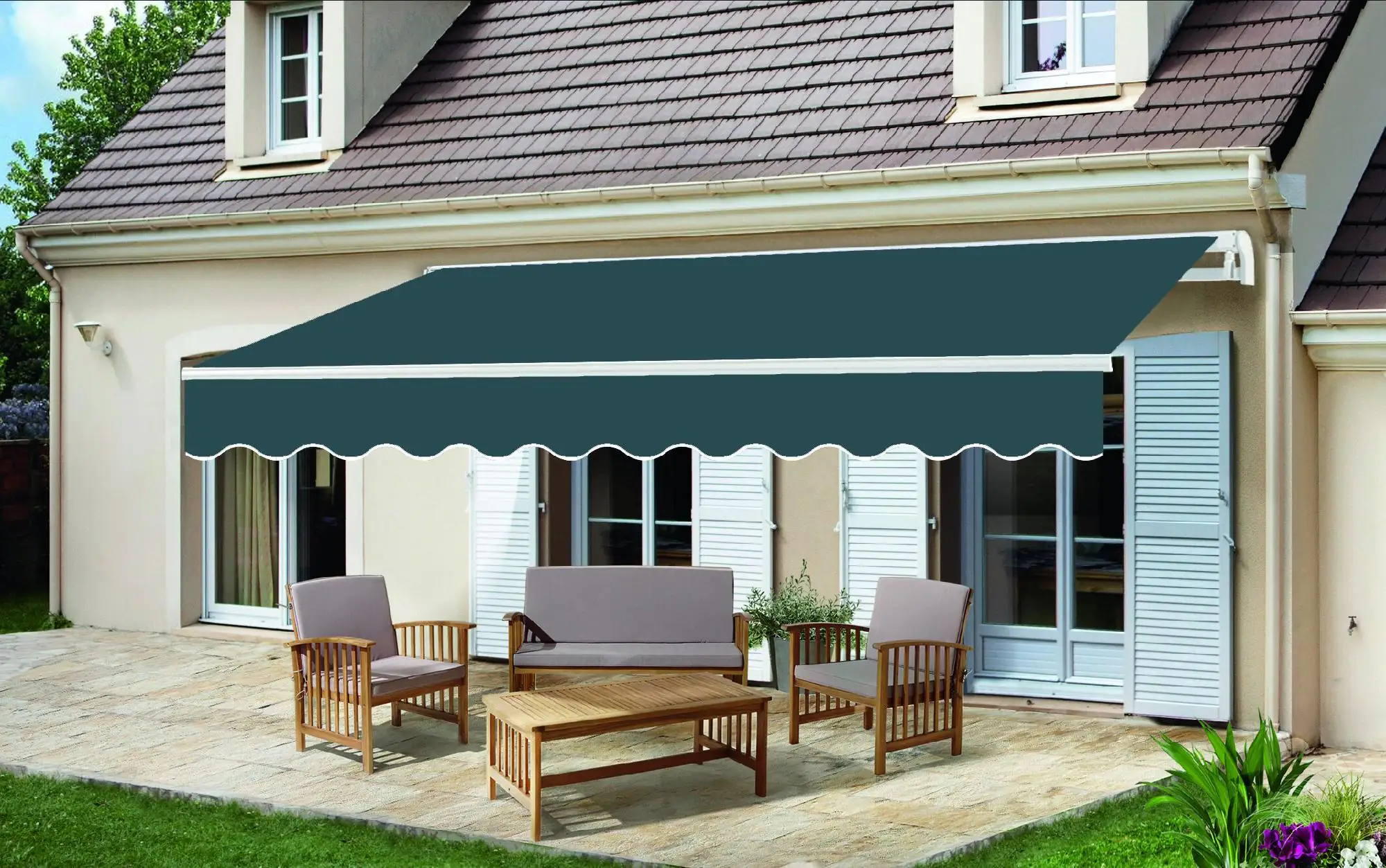 TrendLine Gelenkarm-Markise 3 x 2,5 m anthrazit-weiß