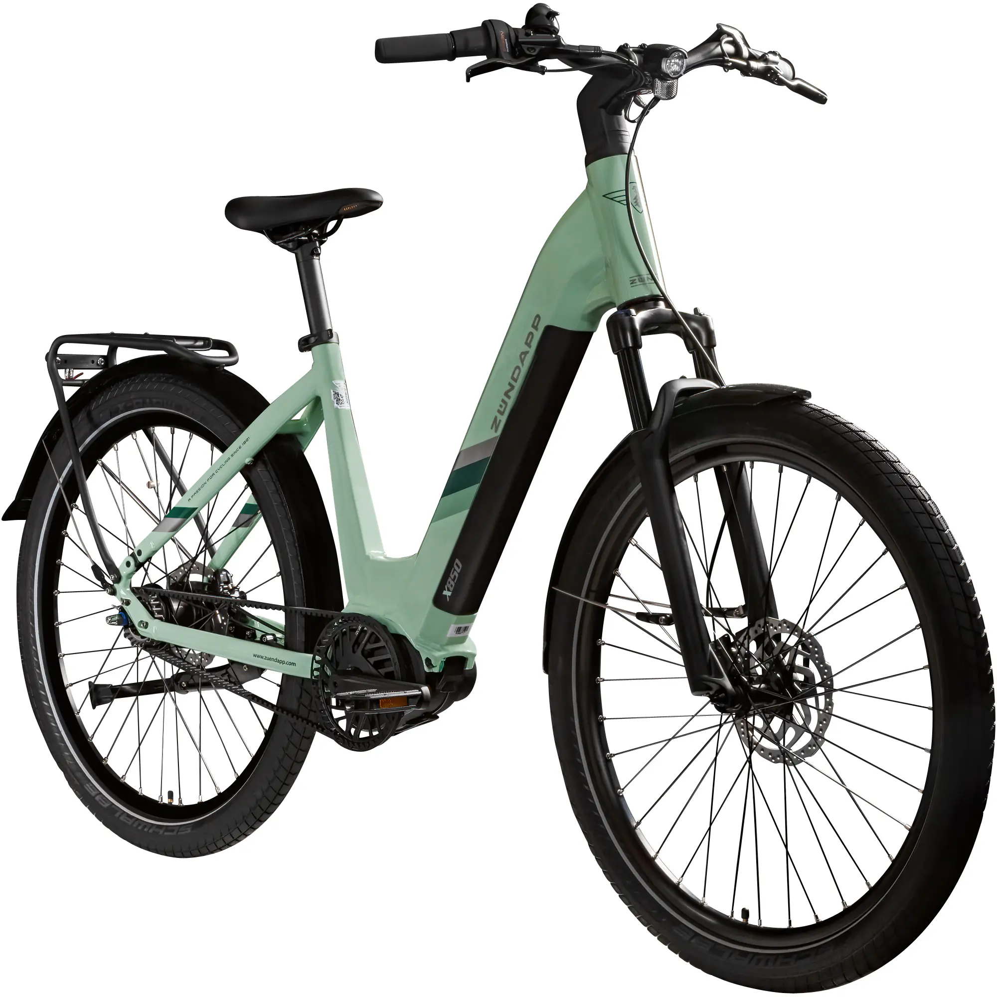 Zündapp E-Bike Trekking X850 Tiefeinsteiger 27,5 Zoll 7-Gang 550 Wh pastellgrün 