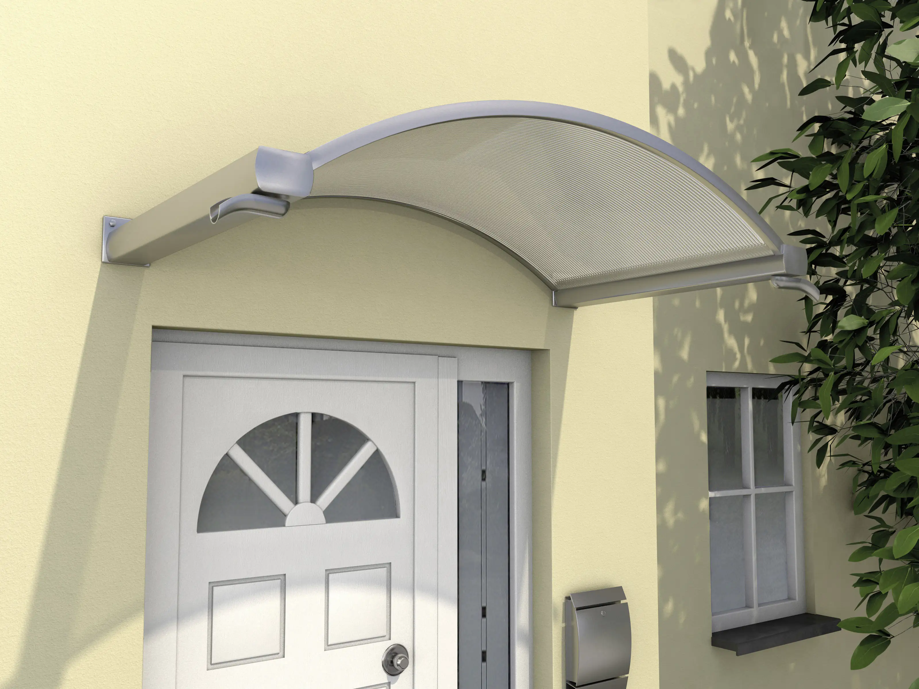 Gutta Rundbogenvordach NO Edelstahloptik, klar