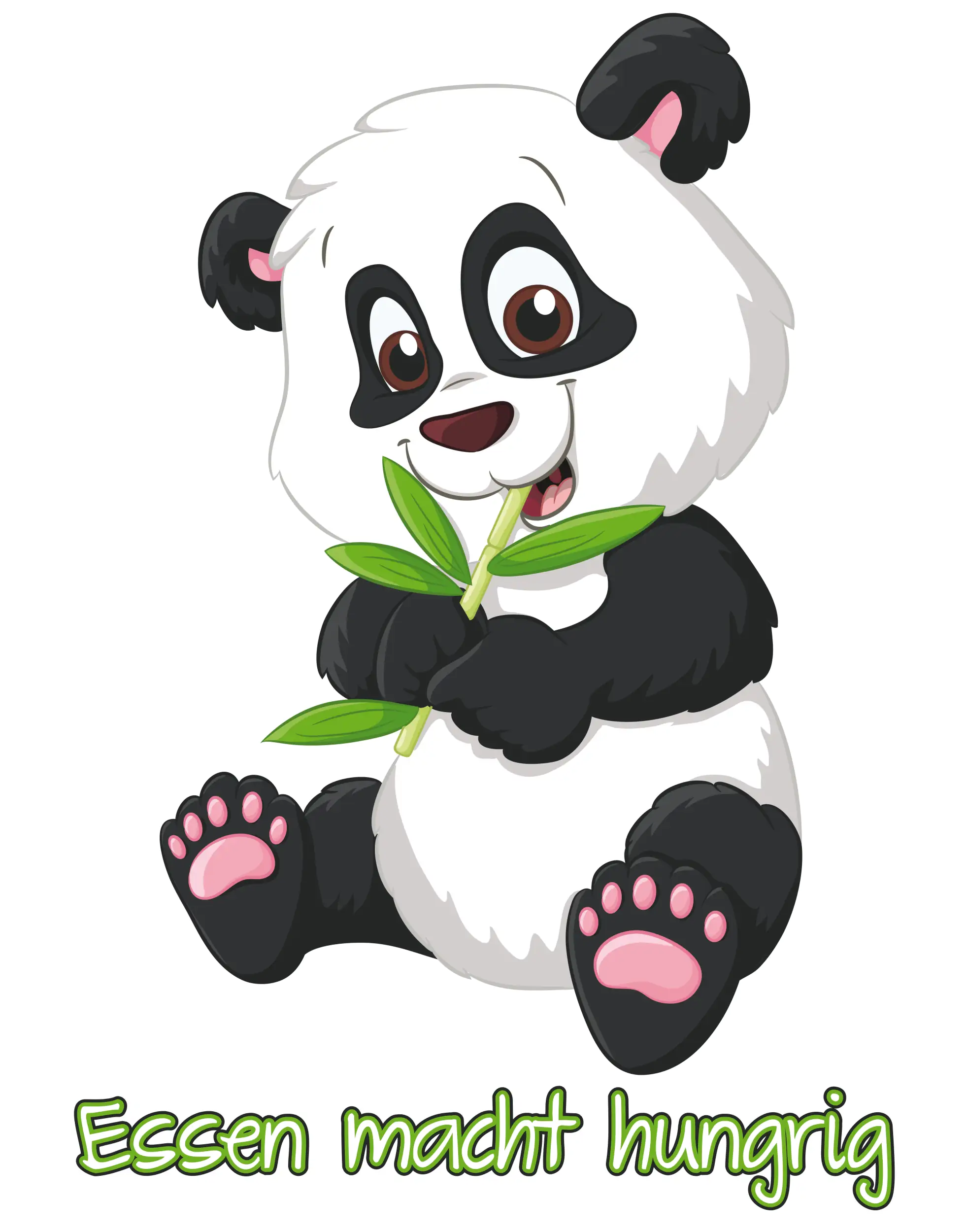 Hermann Schütz Aufkleber Pandabär  Essen macht hungrig 150x115mm