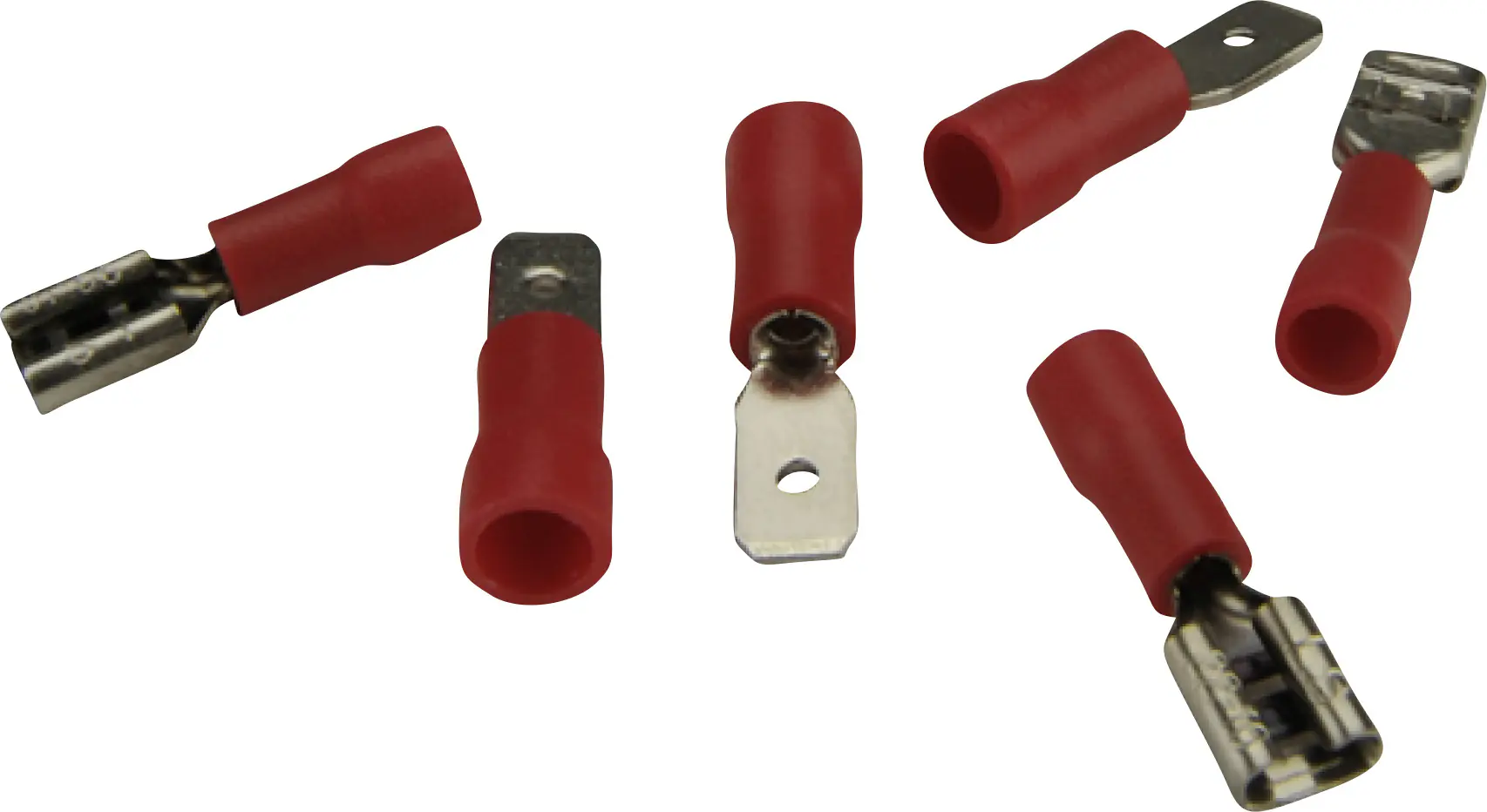 Flachsteckhülsen-Set isoliert 1,5mm² Inhalt: 10 x Stecker, 10 x Zunge