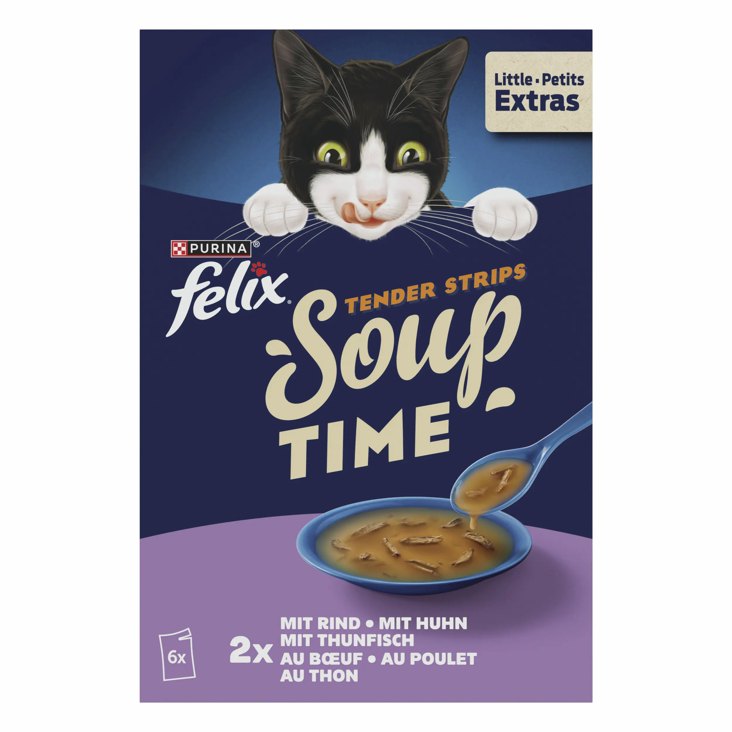 Felix Soup Tender Strips mit Rind, Huhn & Thunfisch 6 x 48 g