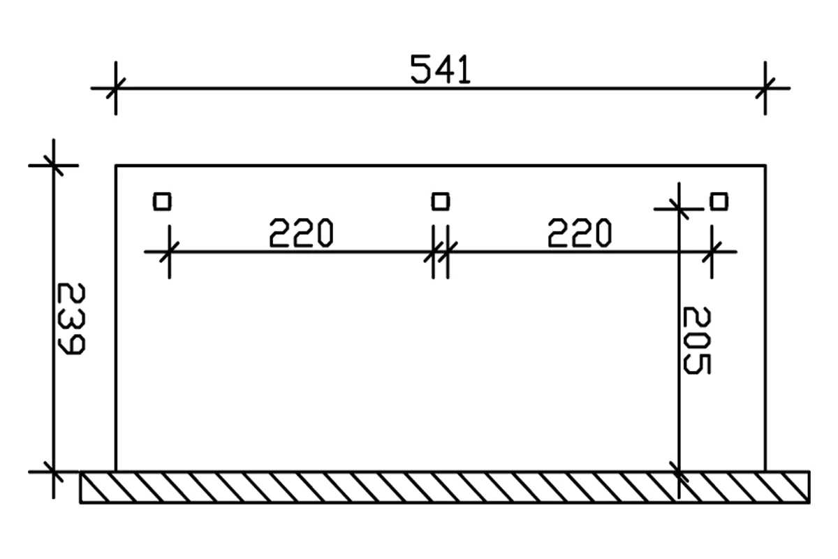 SKAN HOLZ Terrassenüberdachung Venezia 541 x 239 cm lasiert in Schiefergrau