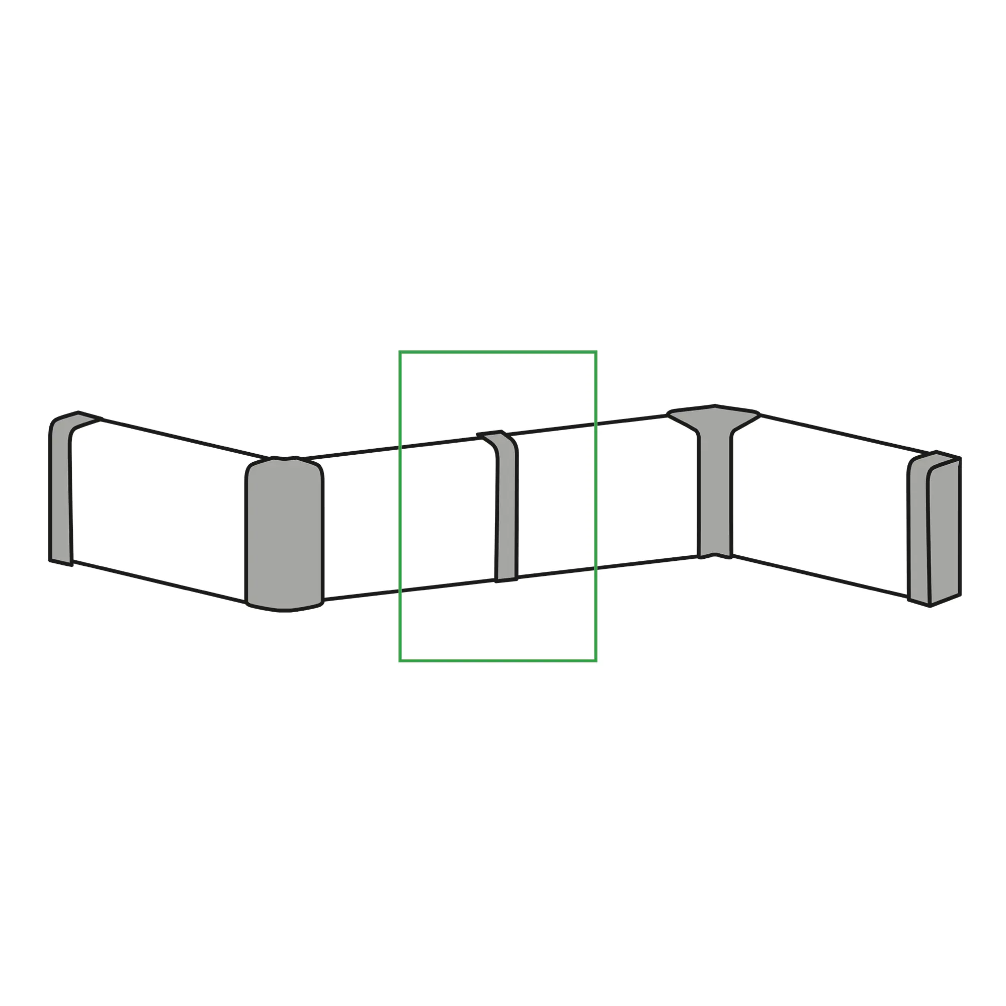 Zwischenstück Kunststoffleiste KU.050 weiß