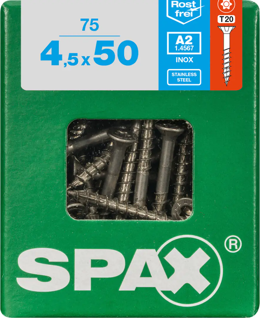 Spax Universalschrauben 4.5 x 50 mm TX 20 Senkkopf - 75 Stk.