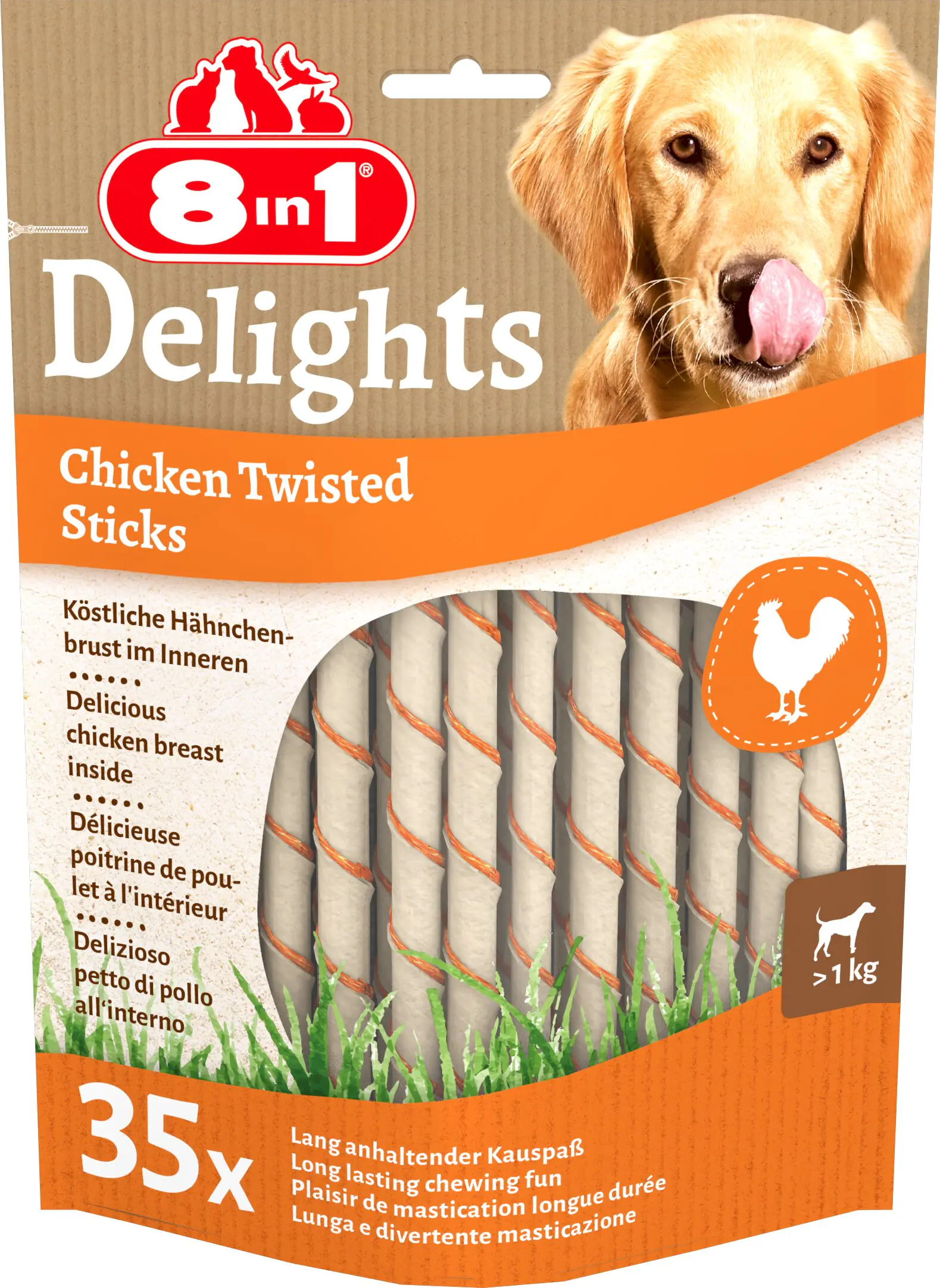 8in1 Delights Hundesnack Twisted Sticks