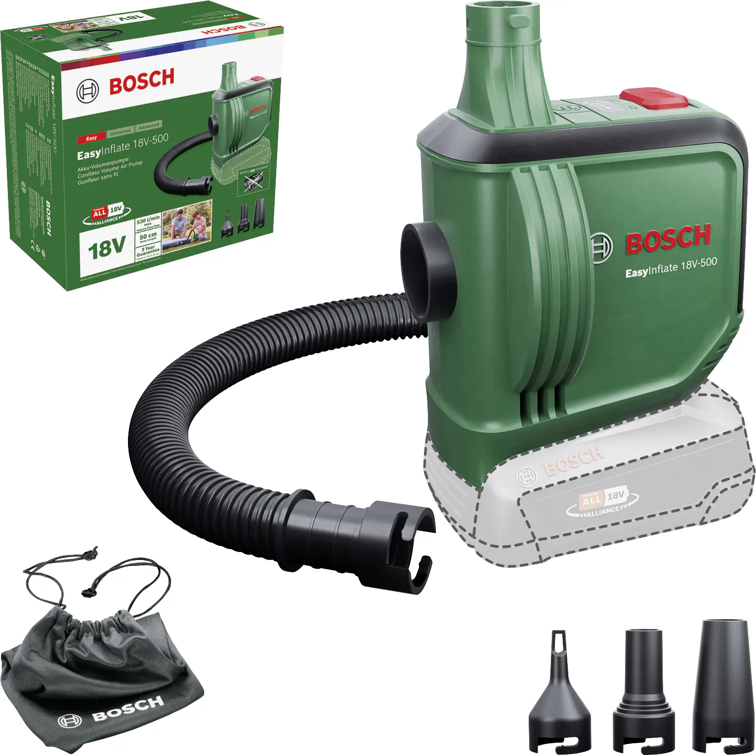 Bosch Akku-Luftpumpe EasyInflate 18V-500 Solo Bosch Akku-Luftpumpe EasyInflate 18V-500 Solo