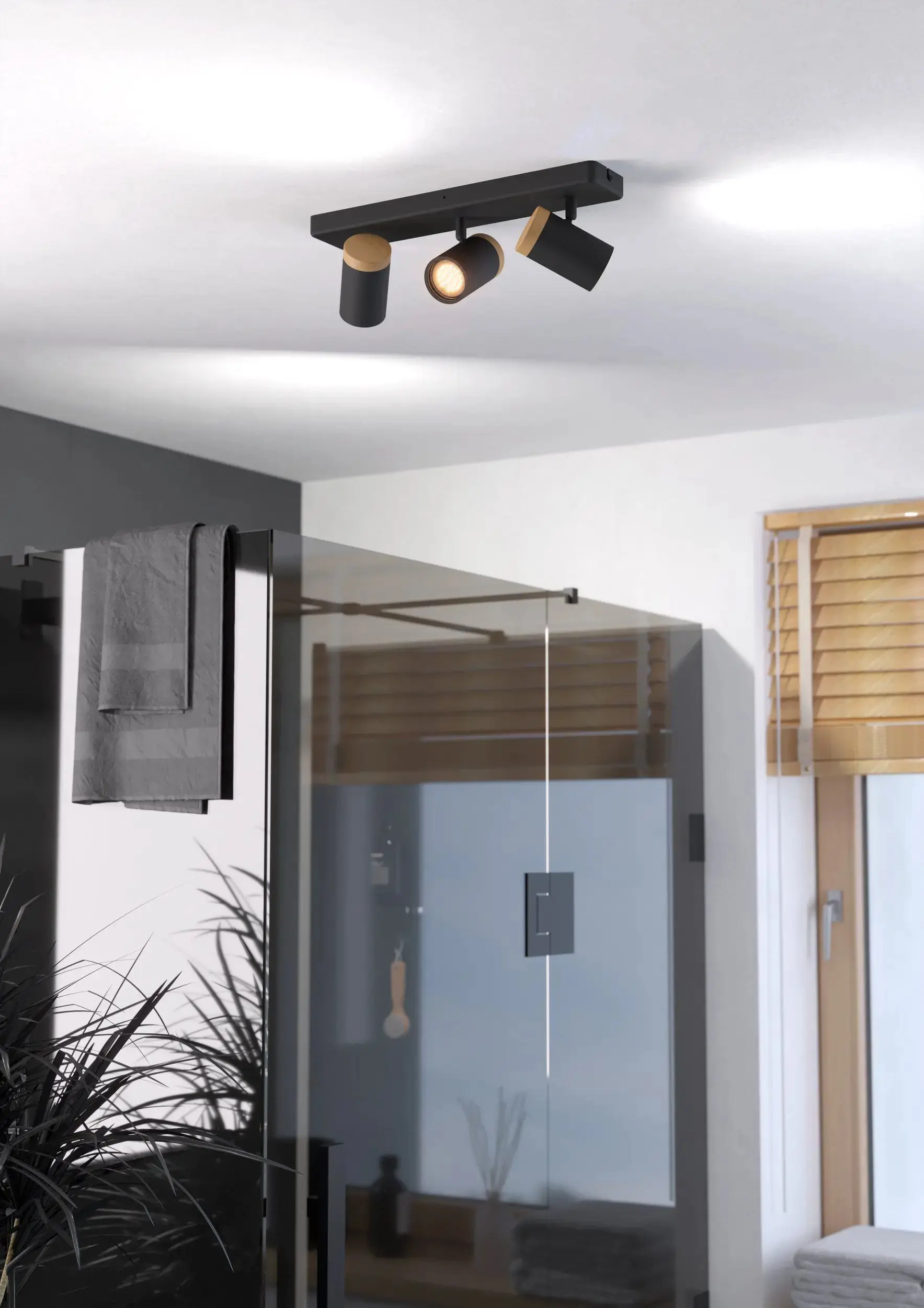 Eglo Leuchten 3er Spot Consuma schwarz 40 x 12 cm