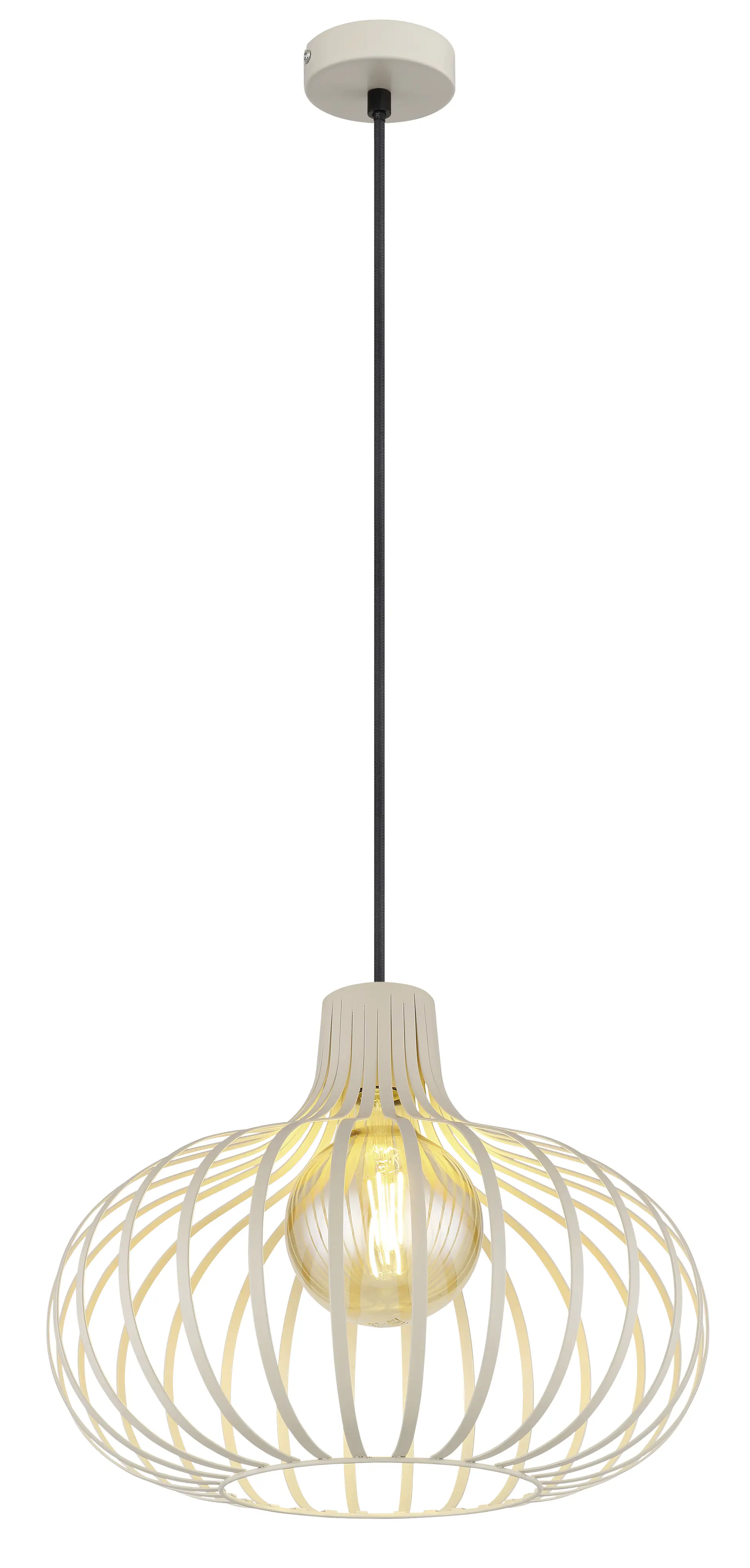 Globo Hängeleuchte Mateo 40 x 150 cm (Ø x H) cremefarben matt