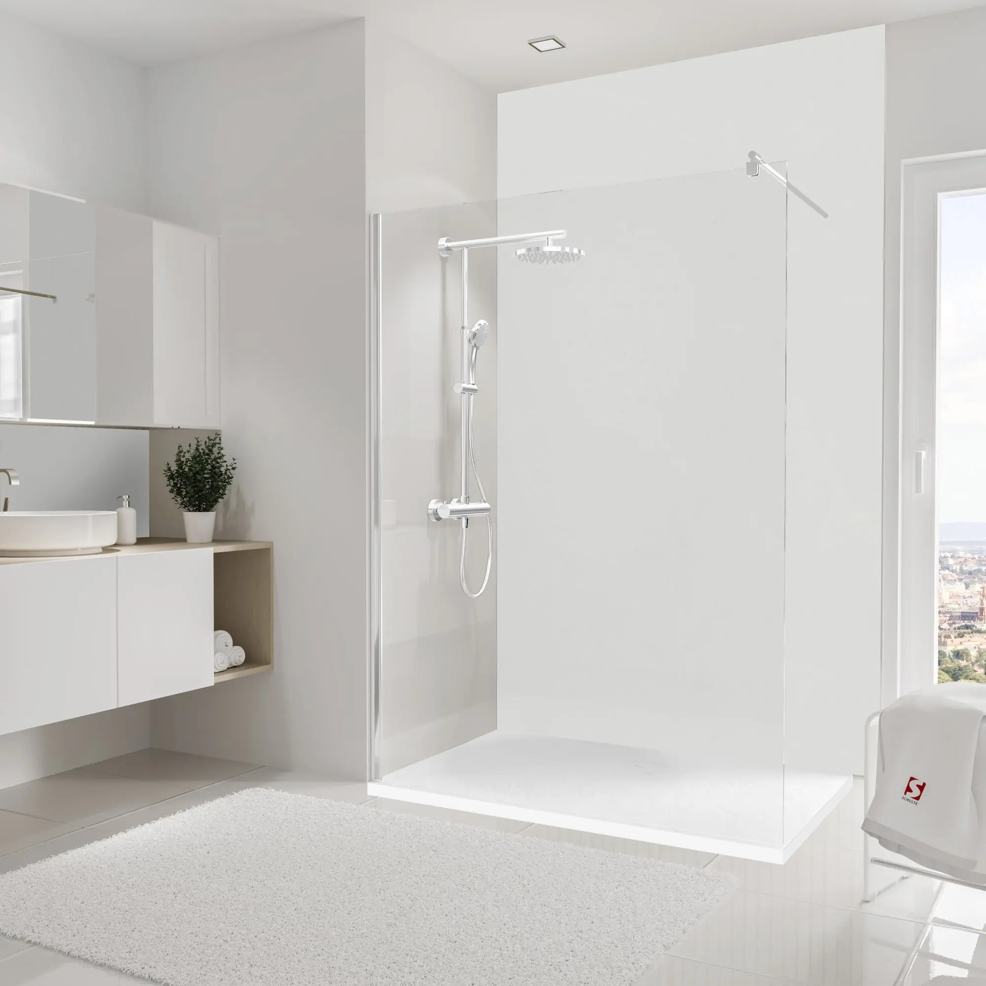 Schulte Duschrückwand DecoDesign Dekor 150 x 255 cm Stein weiß