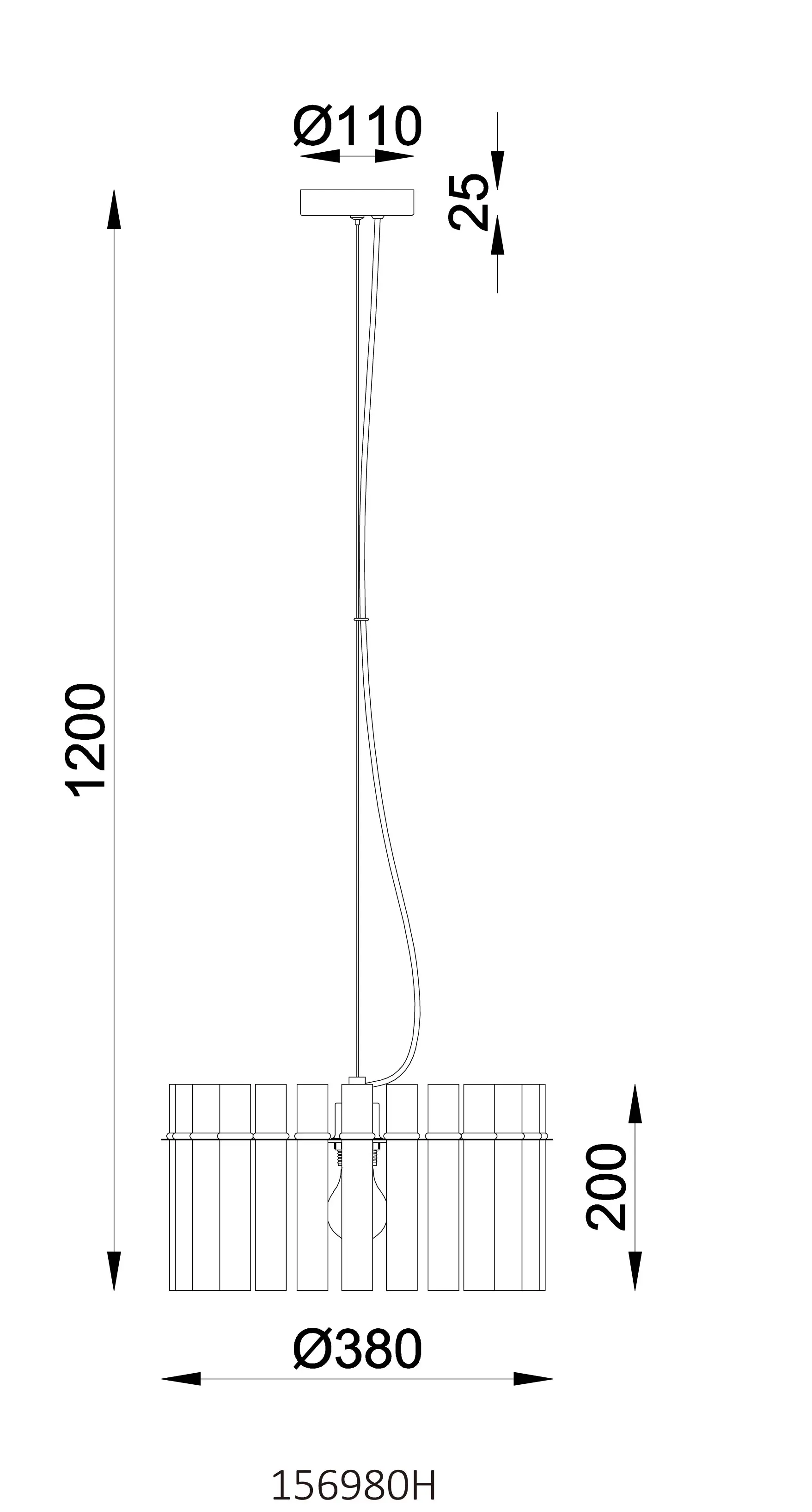 Globo Pendelleuchte GORLEY II Ø 38 x 120 cm E27