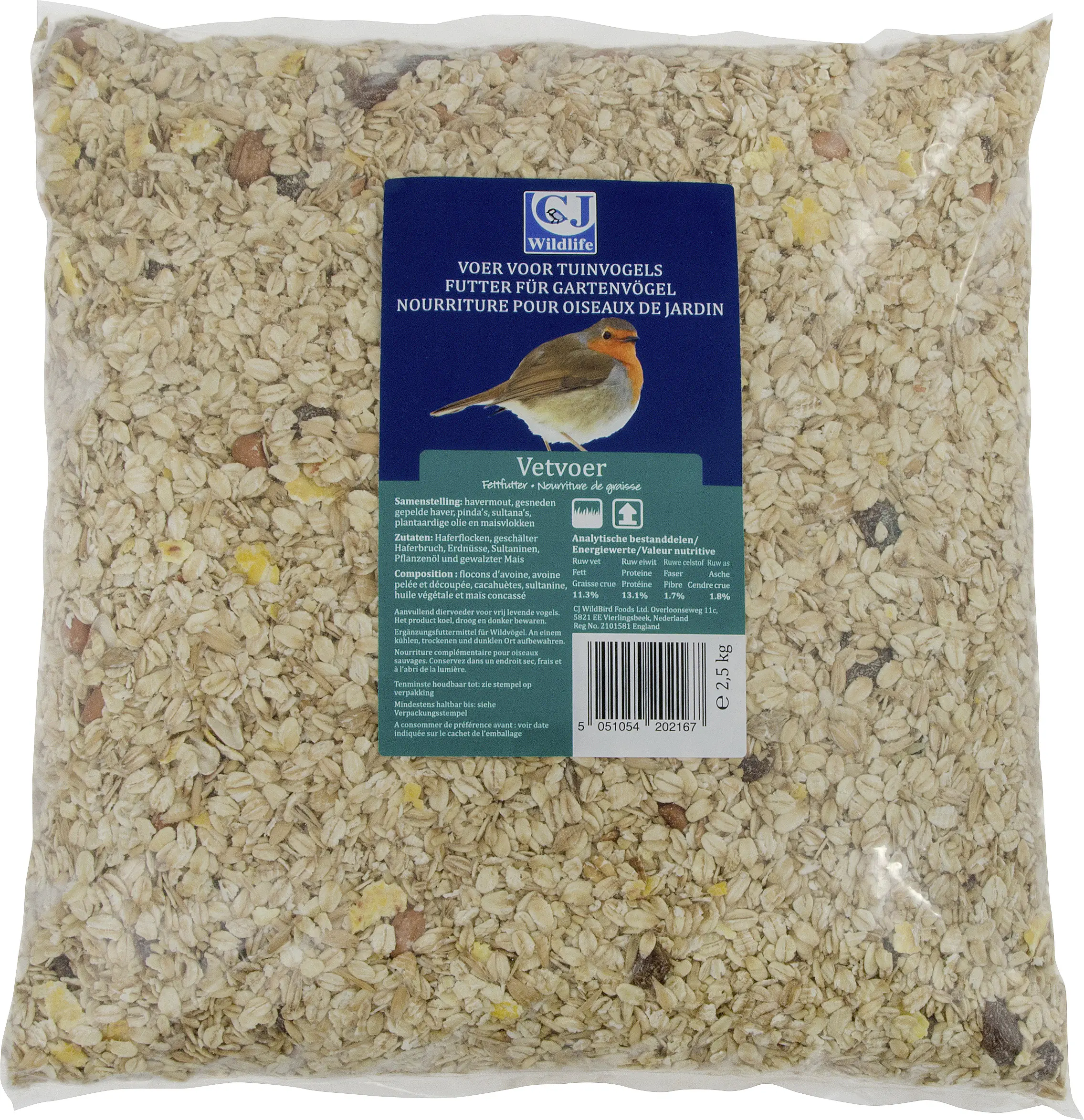 Wildvogelfutter Fettfutter 2,5 kg Beutel
