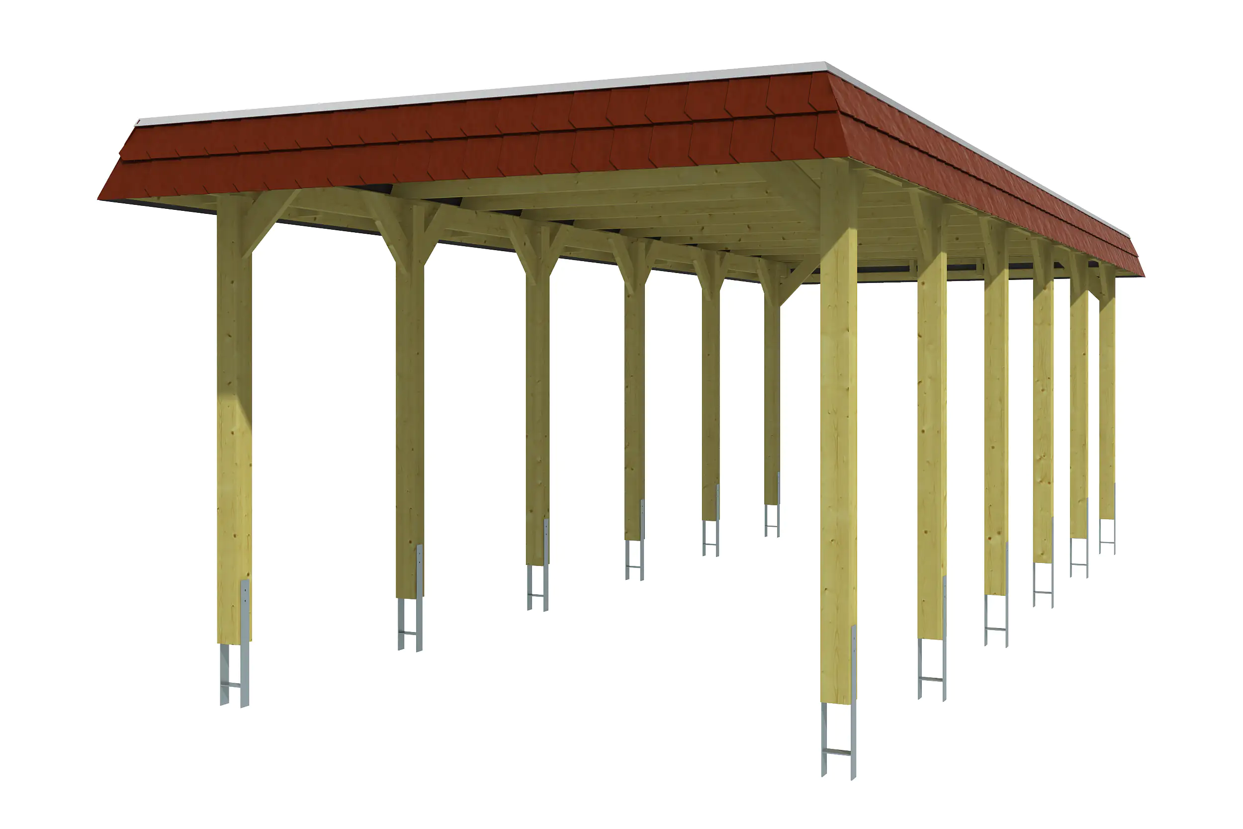 4018211034192_02 SKAN HOLZ Carport Spreewald 345 x 893 cm mit EPDM-Dach