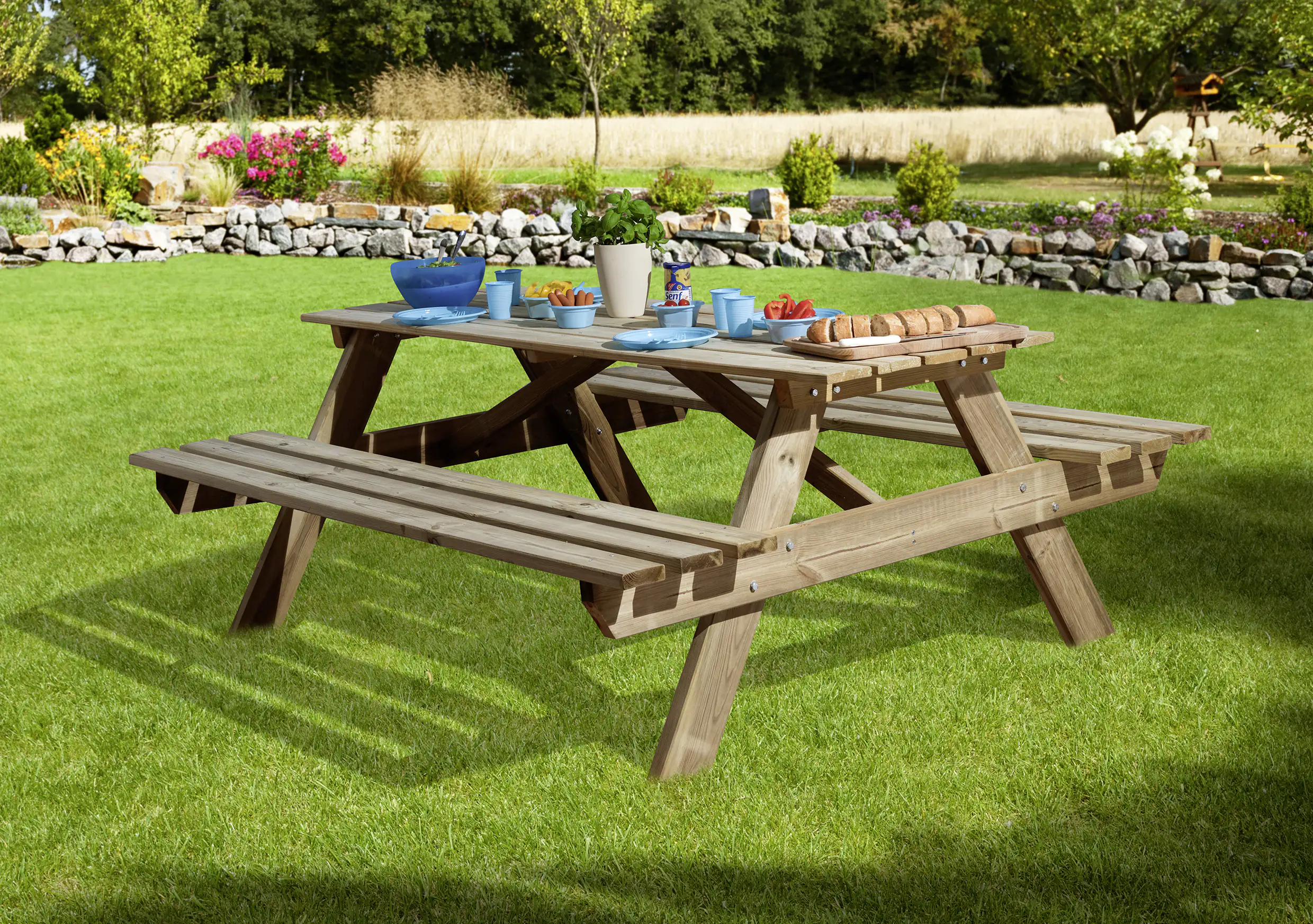 Weka Sitzbankgarnitur feststehend Sockelmaß: B 142 x T 135