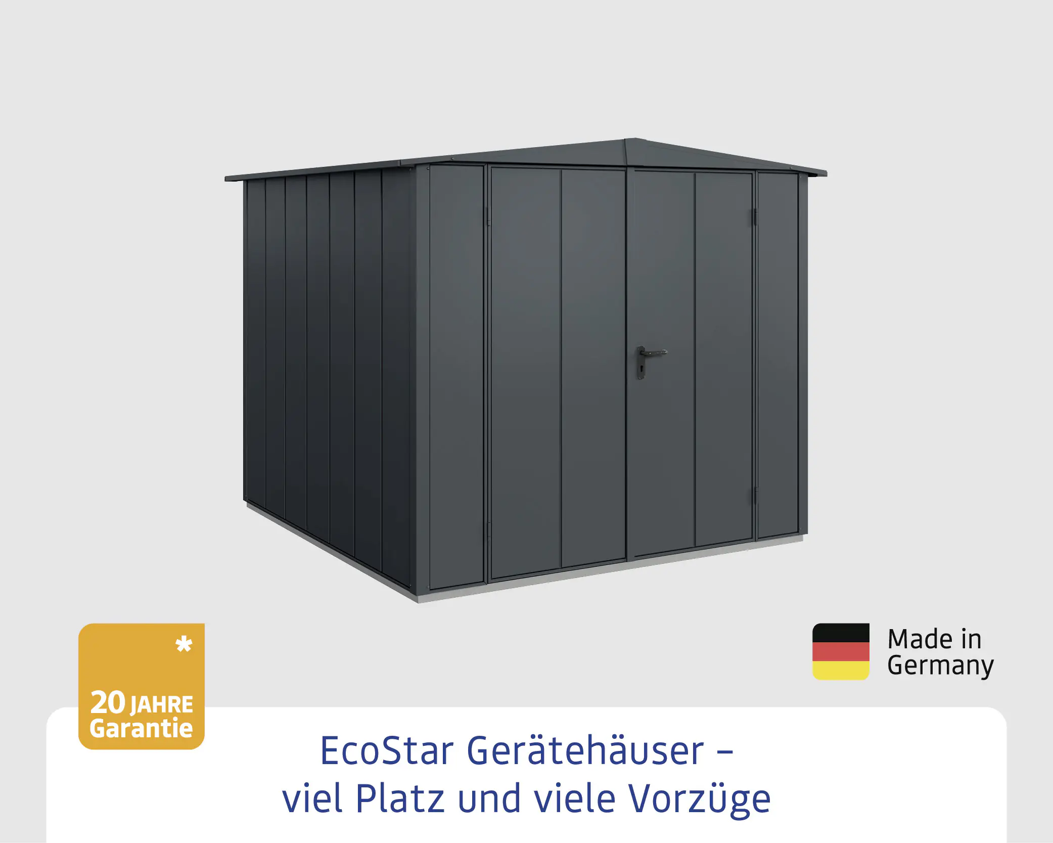 EcoStar Gerätehaus Elegant-S Typ 2 258,8 x 247,7 x 216 cm anthrazitgrau