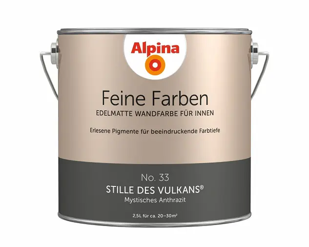 Alpina Feine Farben Wandfarbe No. 33 Stille des Vulkans - mystisches anthrazit 2,5 L