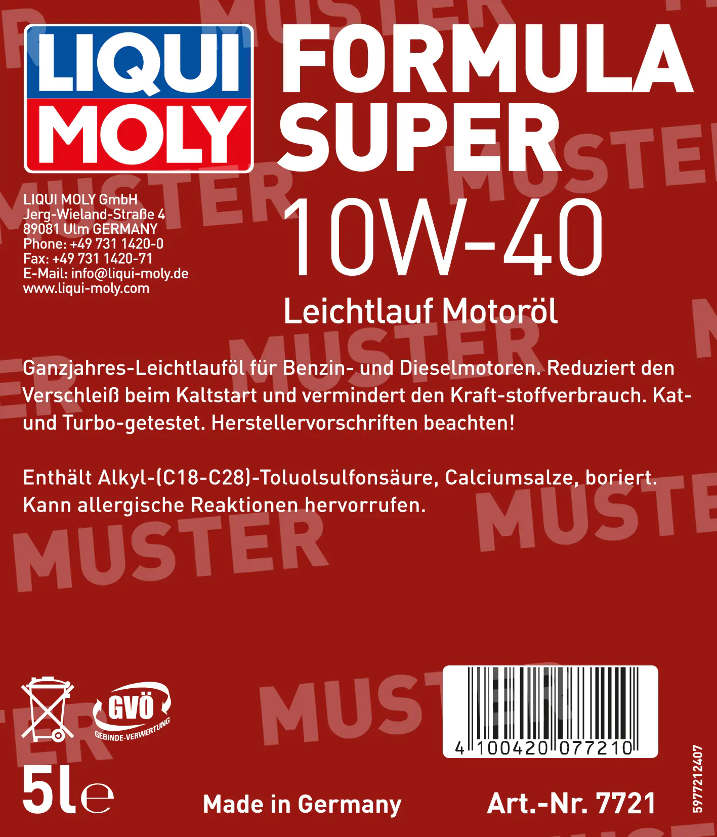 Liqui Moly Motoröl Formula Super 10W-40 5 L Liqui Moly Motoröl Formula Super 10W-40 5 L