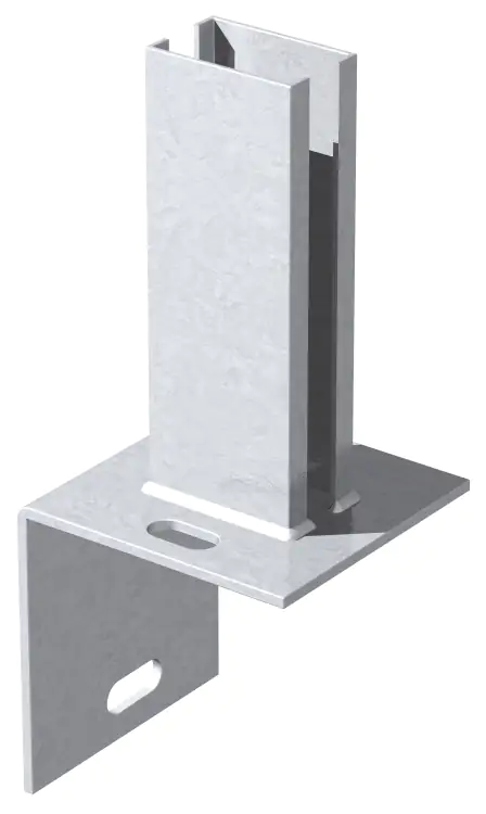 Alberts Pfostenträger für Zaunpfosten 60 x 40 mm zA auf Randstein verzinkt