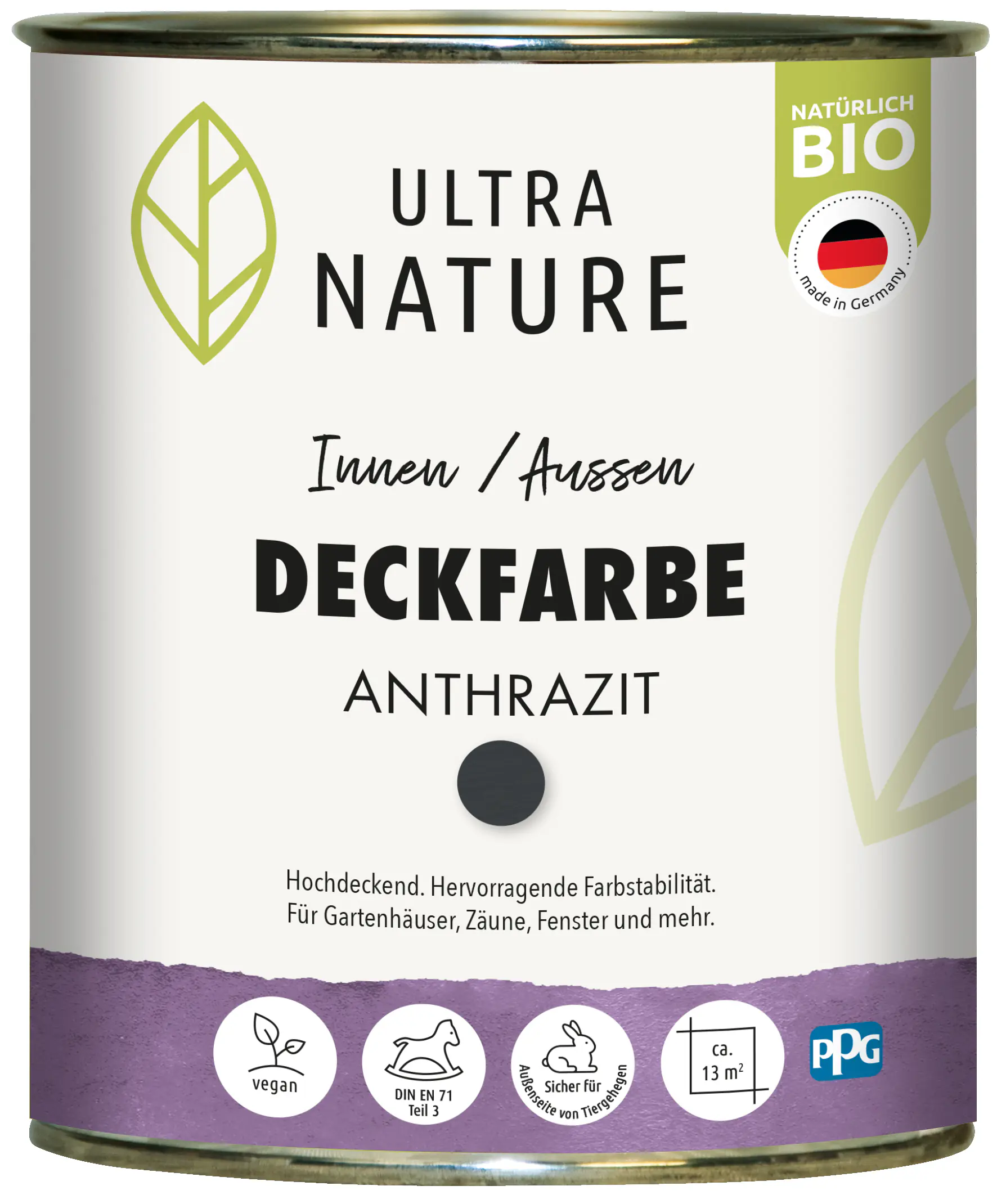 Ultra Nature Deckfarbe 750 ml anthrazit