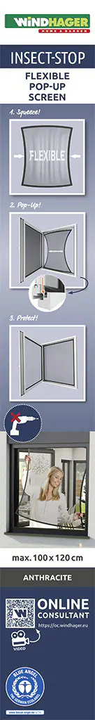 Windhager Fliegenschutz-Fenster Pop-Up 100 x 120 cm anthrazit