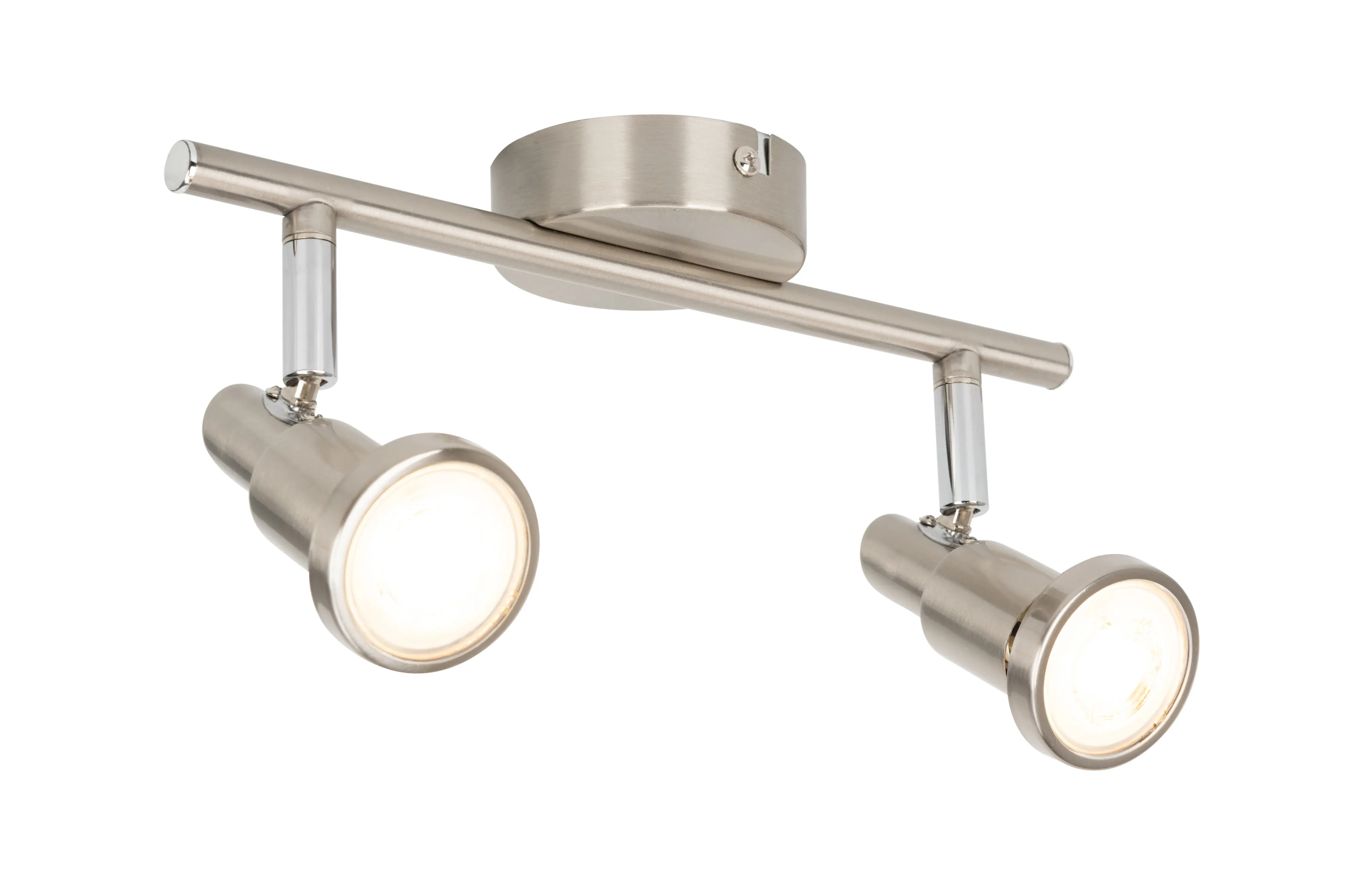 Mylight LED Deckenstrahler 2er Spot 27,5 x 16,2 cm nickel warmweiß