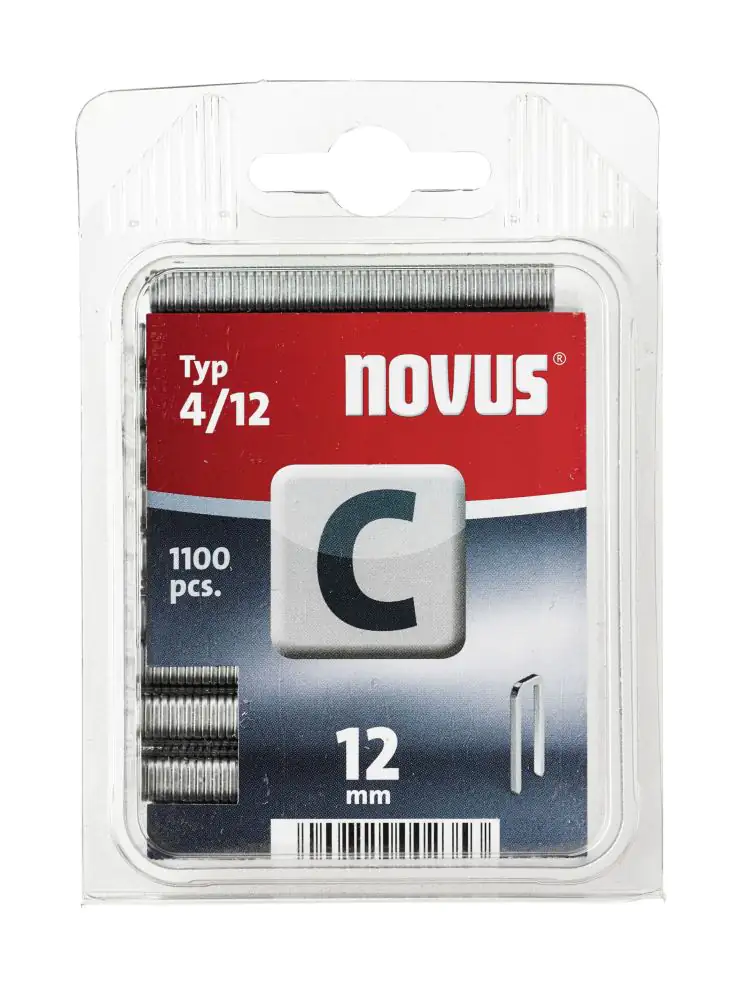 Novus Tackerklammer Typ C 4 12mm 1100 Stück Schmalrückenklammer Novus Tackerklammer Typ C 4 12mm 1100 Stück Schmalrückenklammer