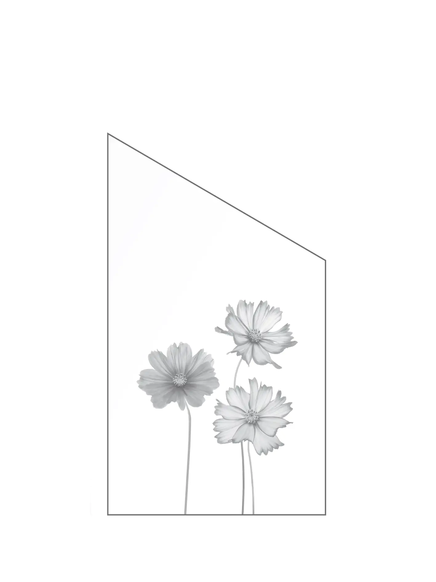 Ambiente Glaszaun Dekor 93 schräg 103 x 180/120 cm gehärtetes 8 mm Glas