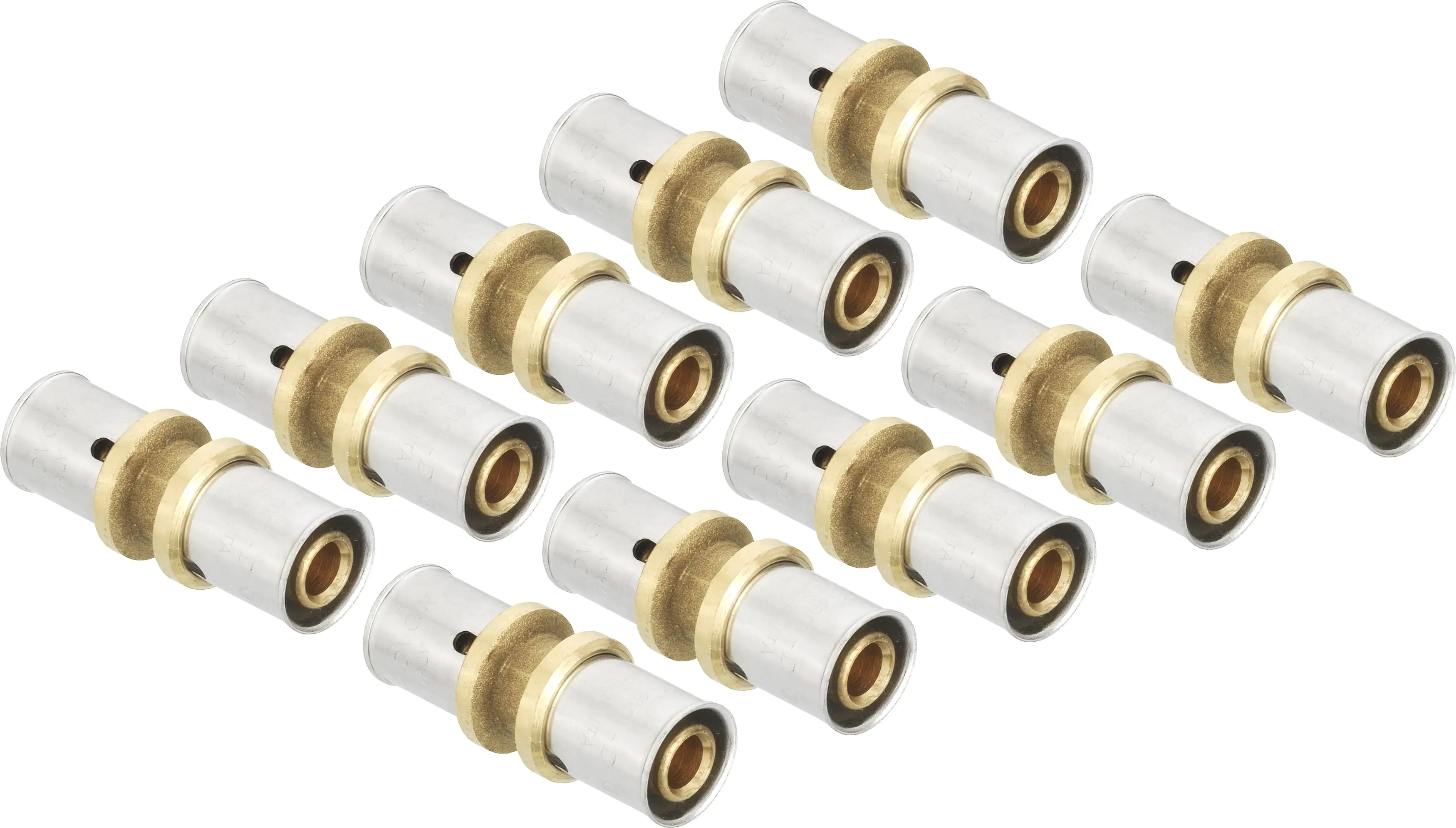 Cornat Press-Kupplung komplett Messing/Edelstahl, ø 16 mm, 10 Stück